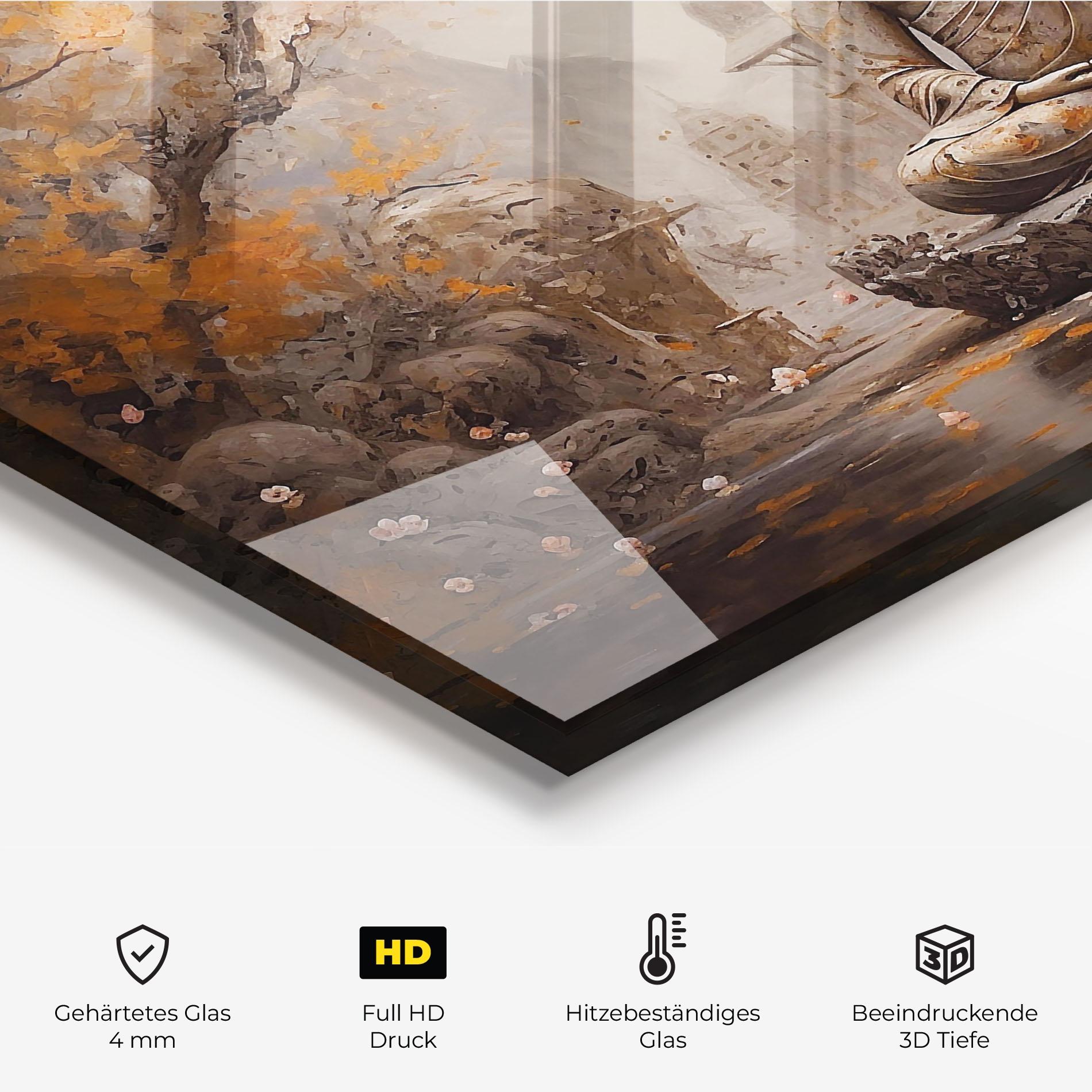 Küchenrückwand Glas Beautiful Buddha Art mockup 2