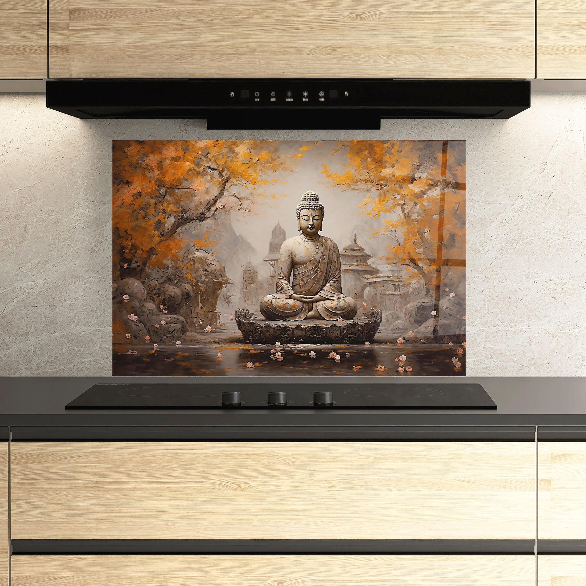 Küchenrückwand Glas Beautiful Buddha Art mockup 3