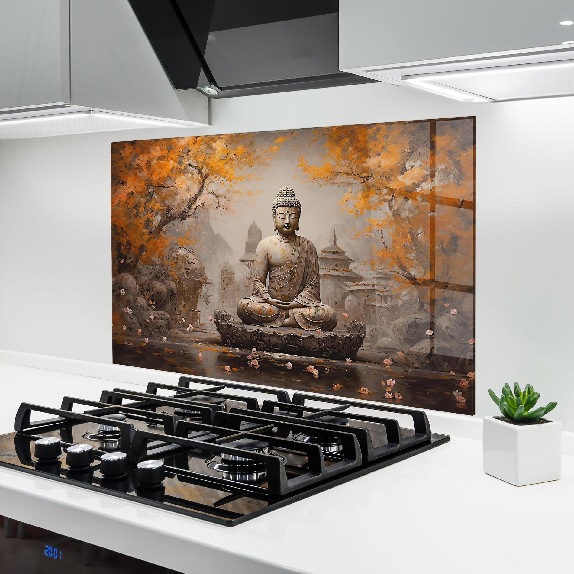 Küchenrückwand Glas Beautiful Buddha Art mockup 6