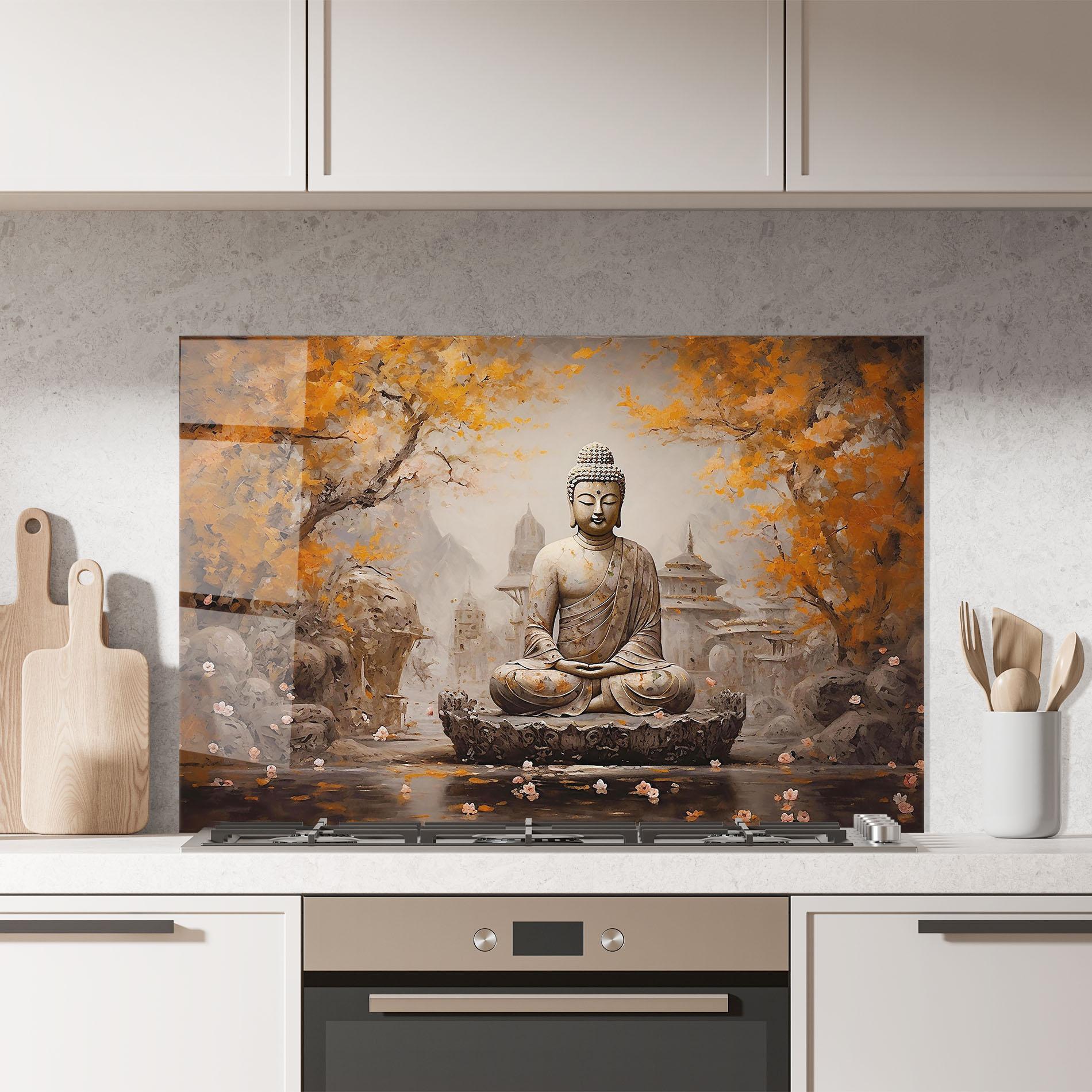 Küchenrückwand Glas Beautiful Buddha Art mockup 7