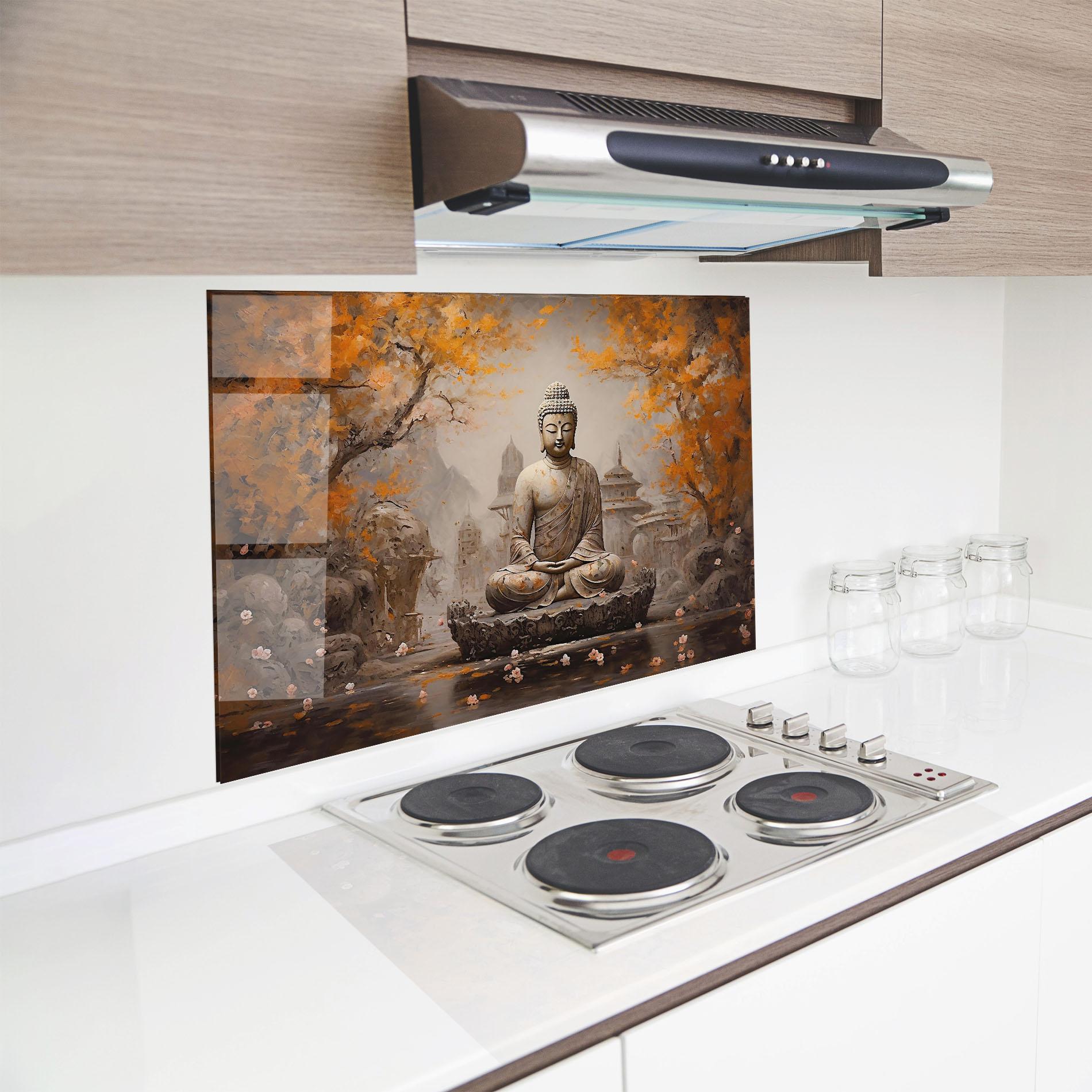 Küchenrückwand Glas Beautiful Buddha Art mockup 8