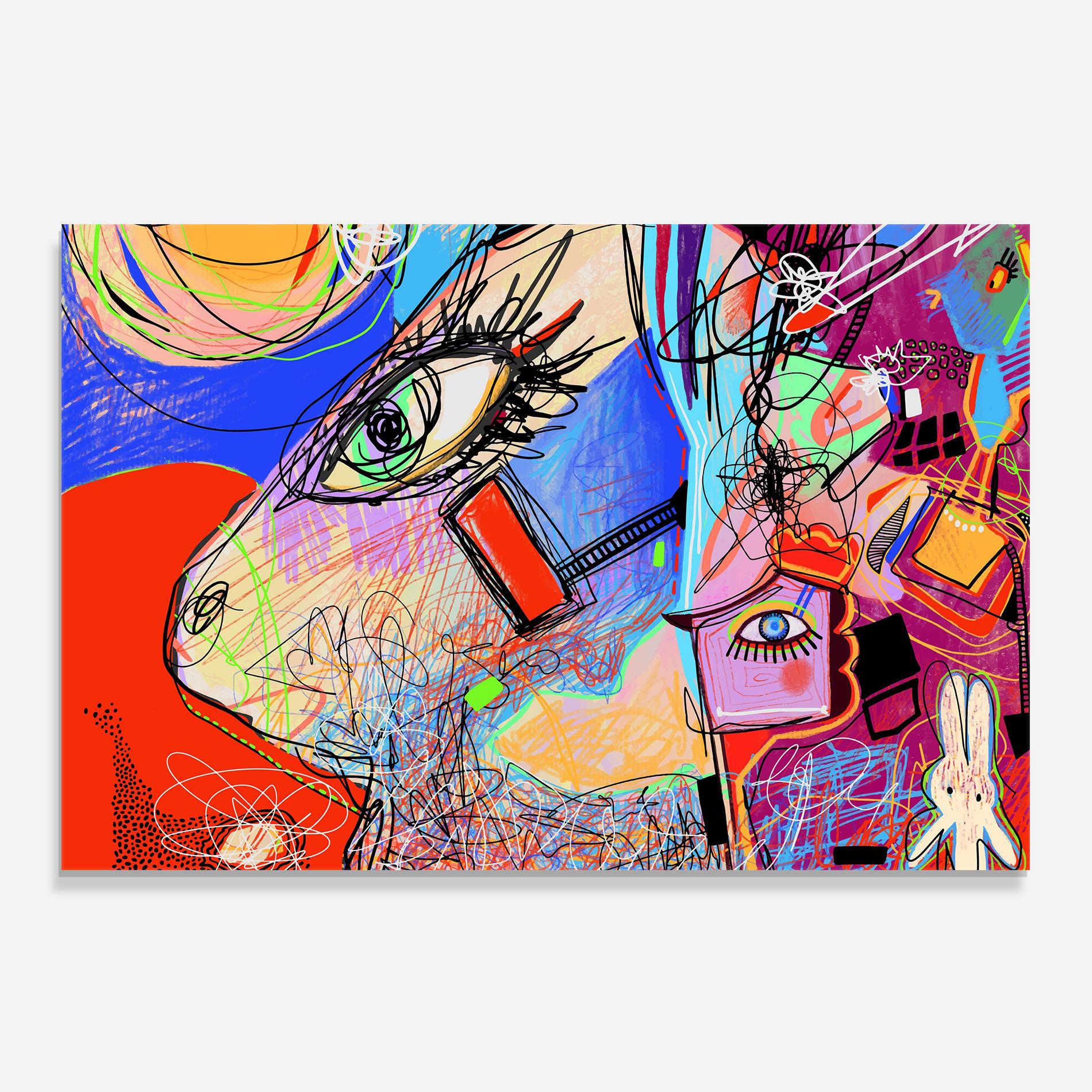 Küchenrückwand Glas Animal Eye Art mockup 0