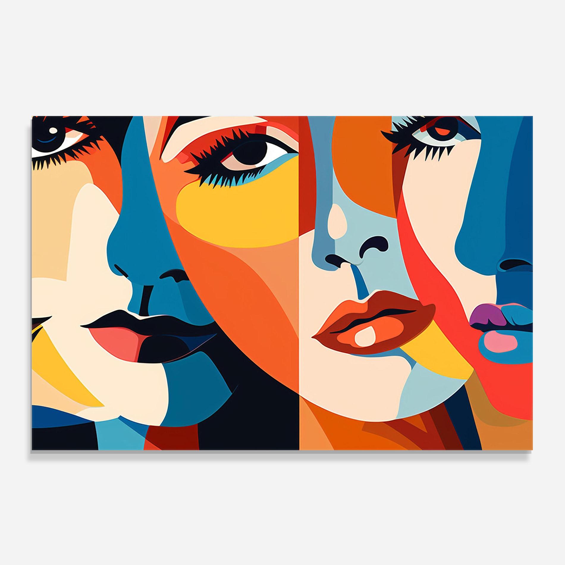 Küchenrückwand Glas Beauty Face Collage mockup 0