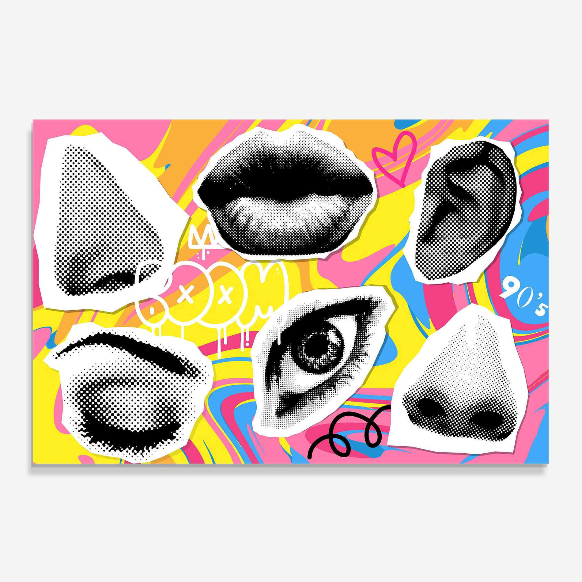 Küchenrückwand Glas Boom 90s mockup 0