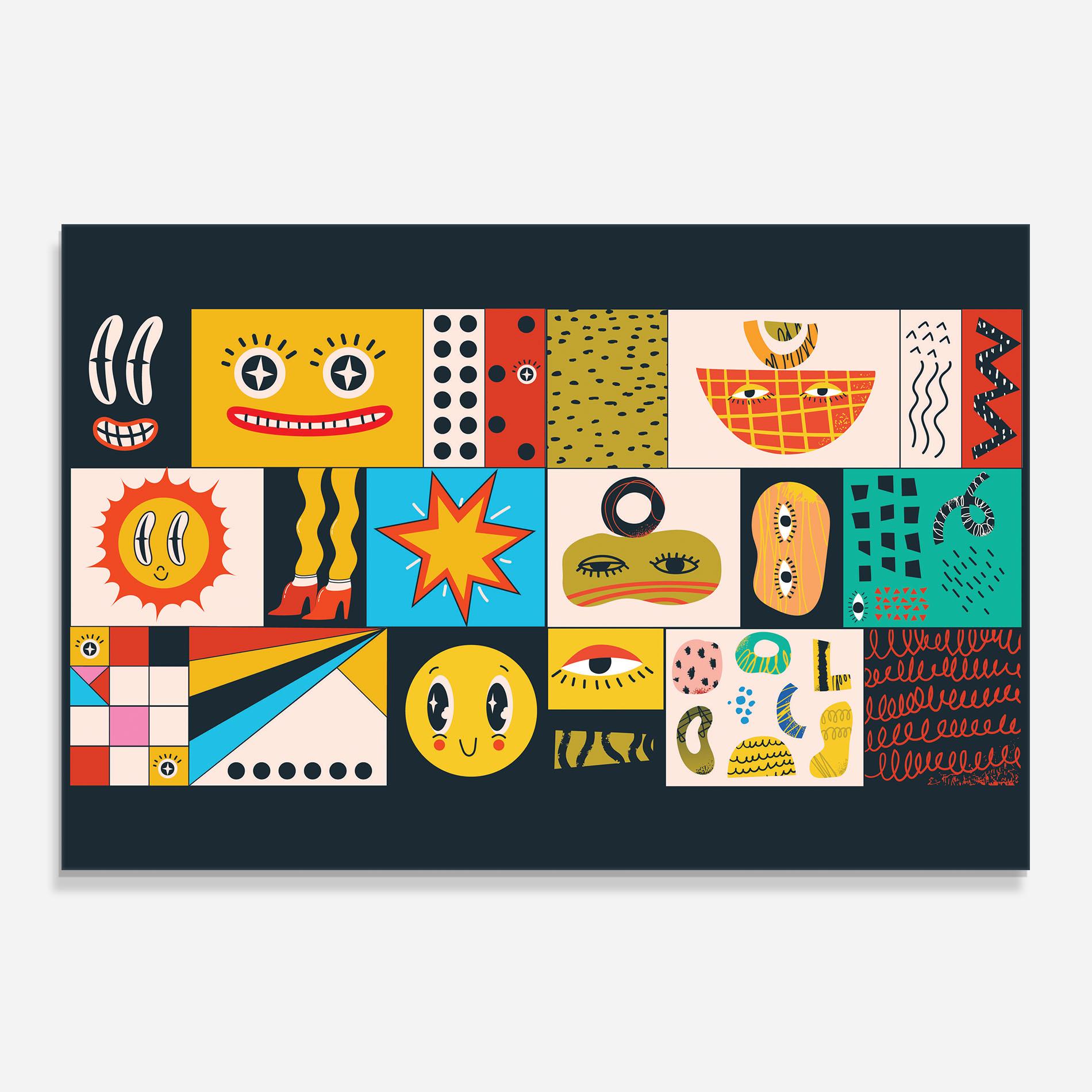 Küchenrückwand Glas Cool Eye Shape mockup 0