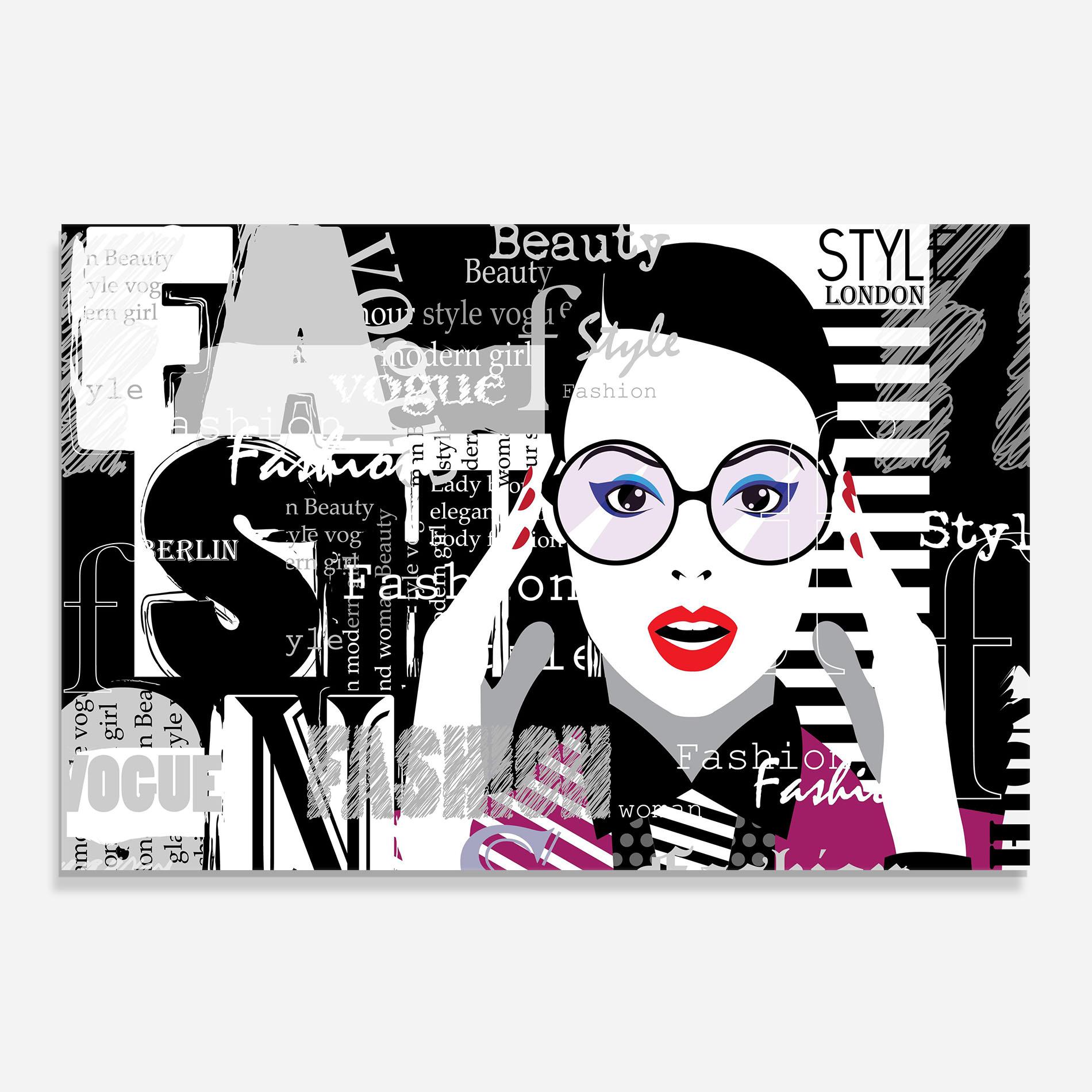 Küchenrückwand Glas Fashion Collage mockup 0