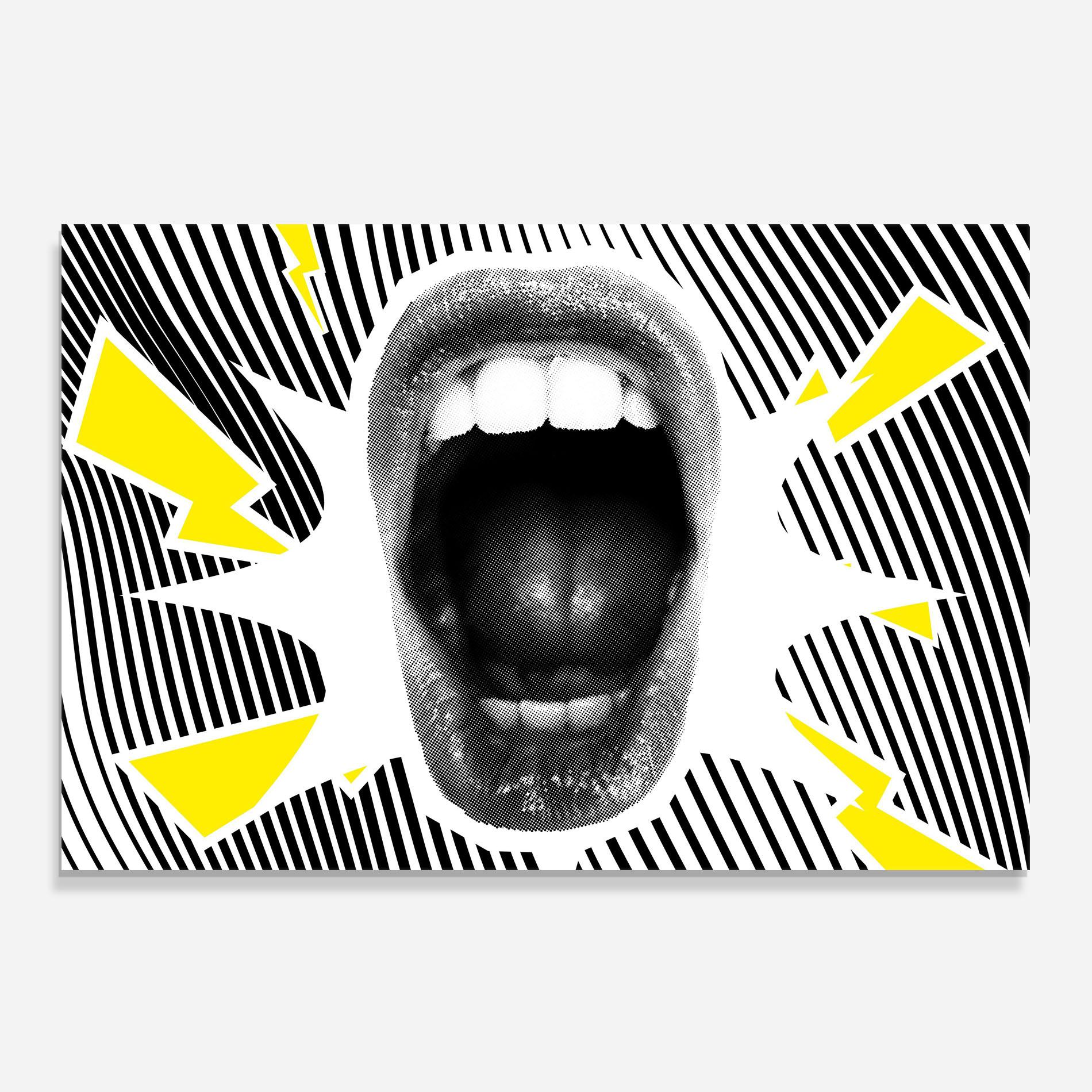 Küchenrückwand Glas Lightning Mouth mockup 0