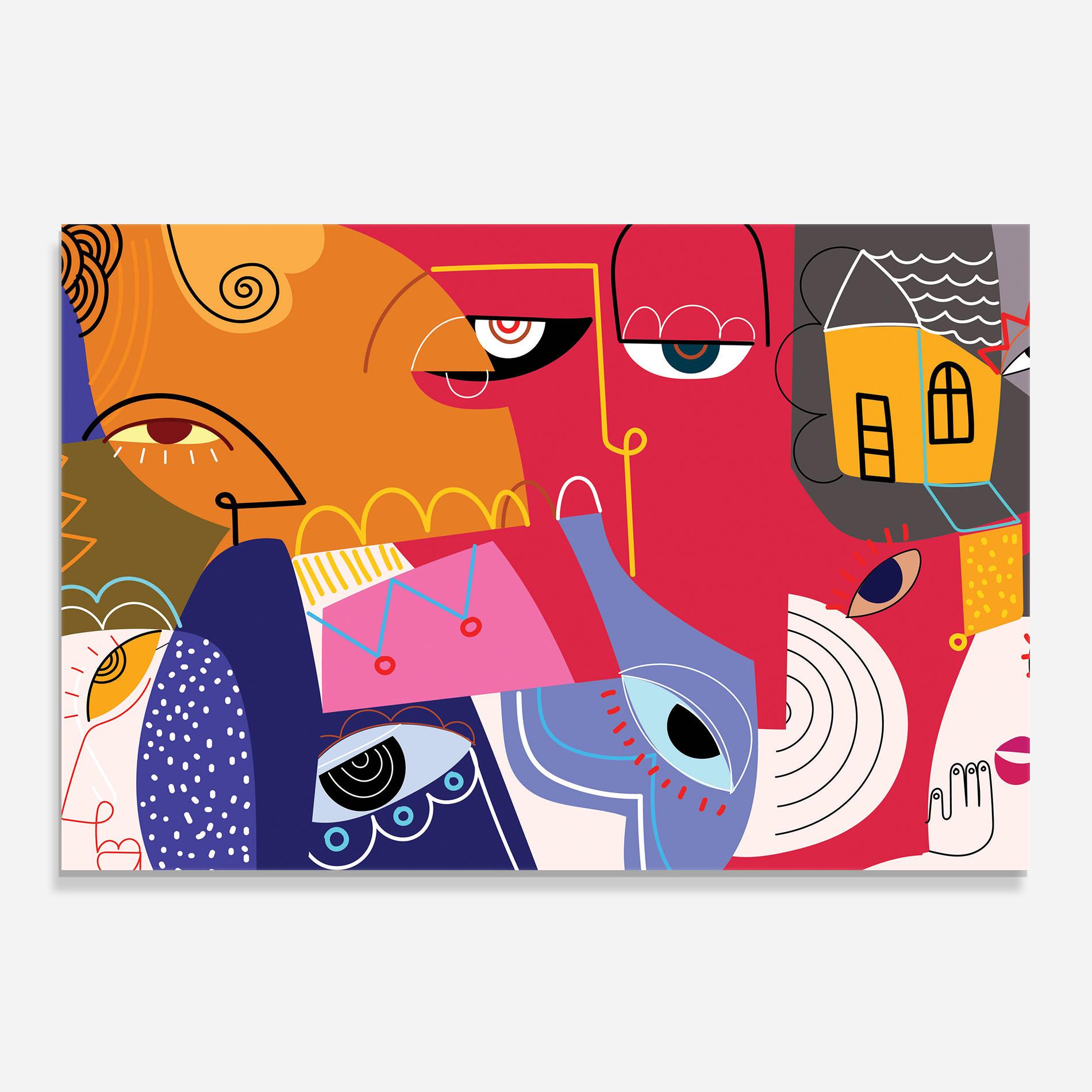 Küchenrückwand Glas Line Eye Family mockup 0