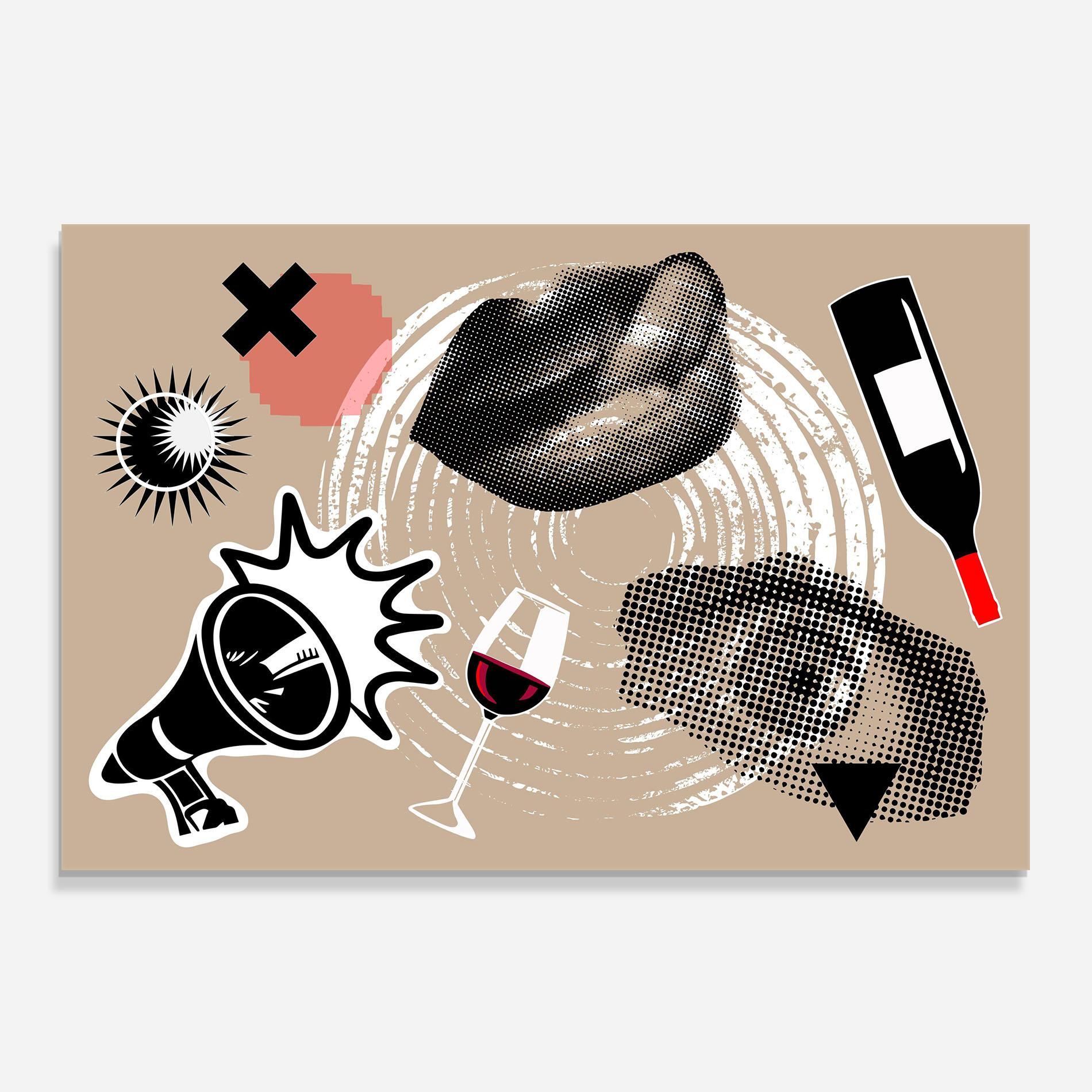 Küchenrückwand Glas Lips Mouth Collage mockup 0