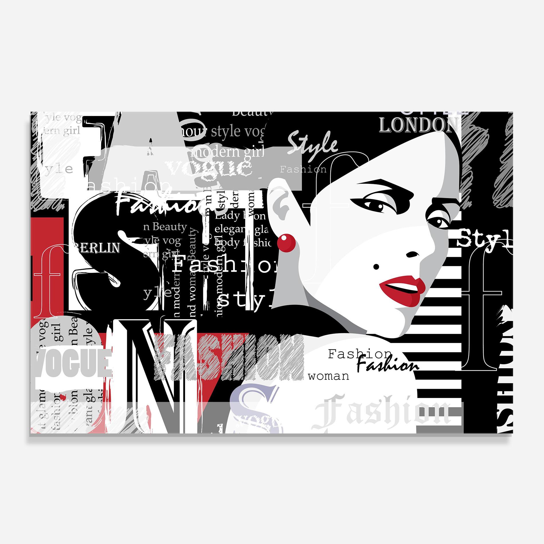 Küchenrückwand Glas London Fashion Collage mockup 0