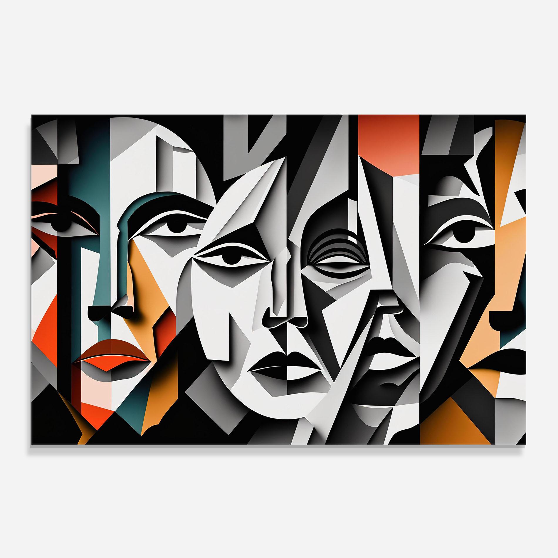 Küchenrückwand Glas Mix Faces Collage mockup 0