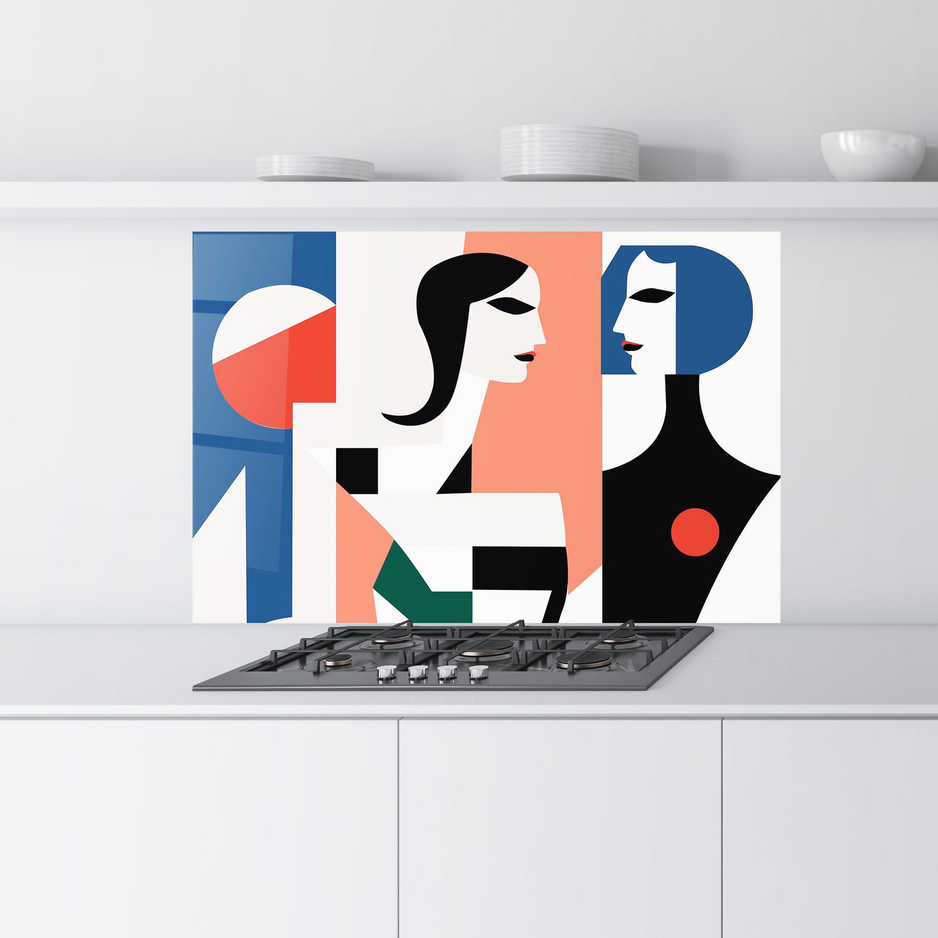 Küchenrückwand Glas Abstract Talk mockup 9