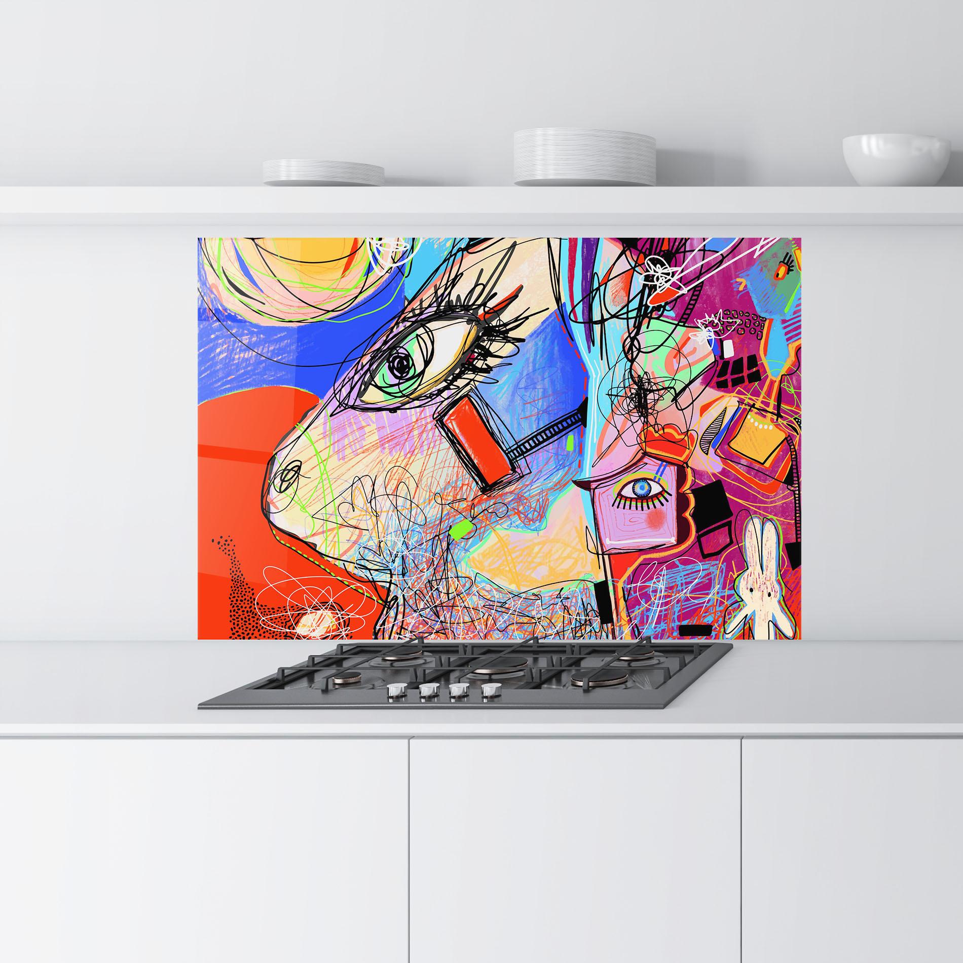 Küchenrückwand Glas Animal Eye Art mockup 9