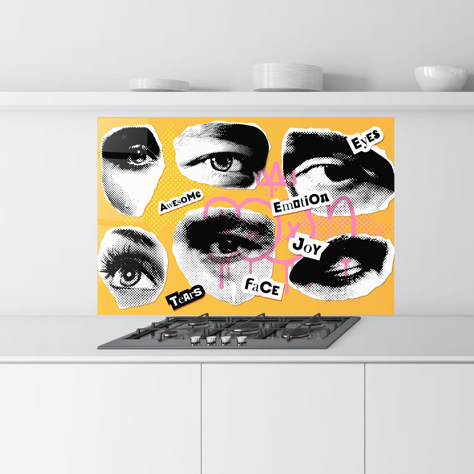 Küchenrückwand Glas Awesome Emotions mockup 9
