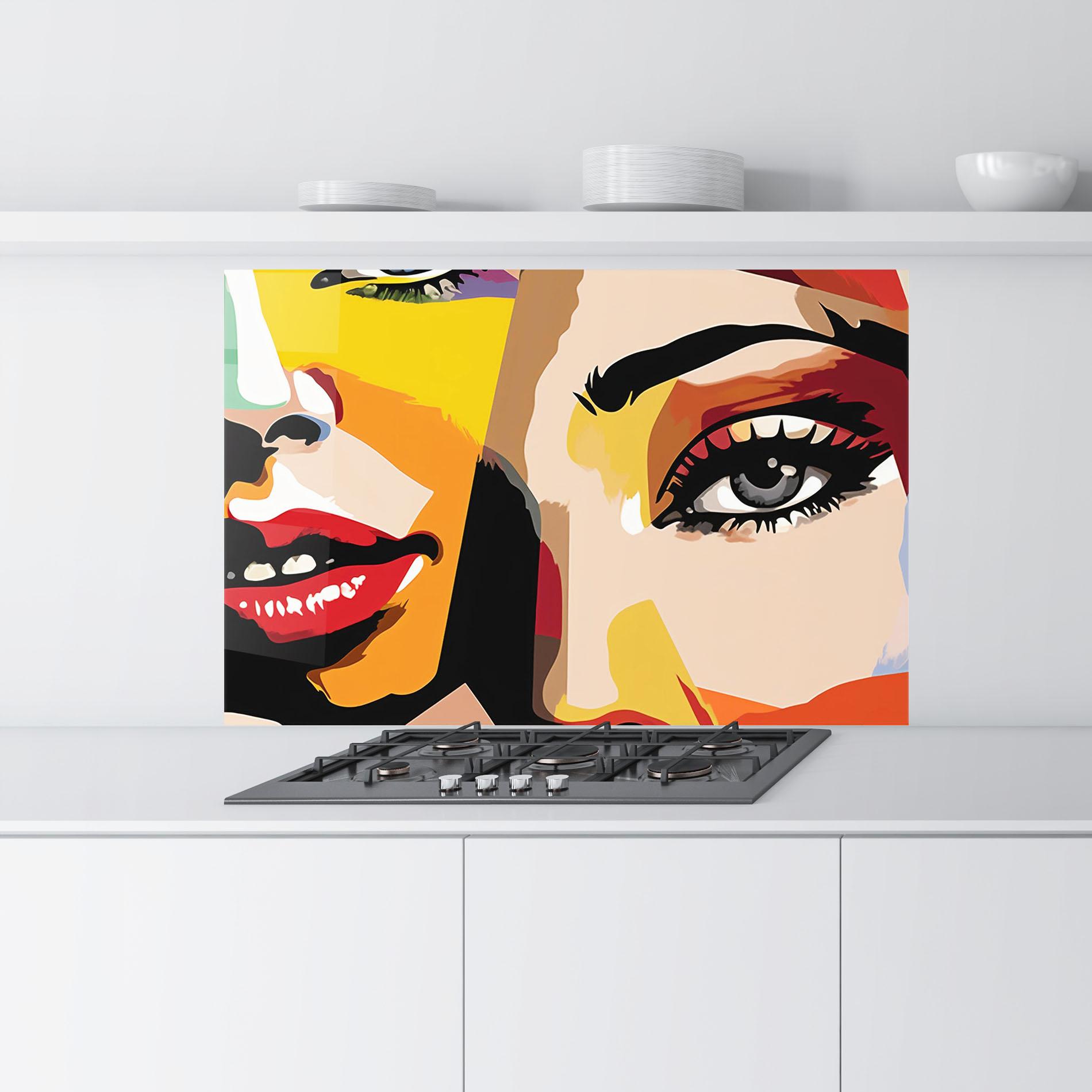 Küchenrückwand Glas Beauty Woman Art mockup 9