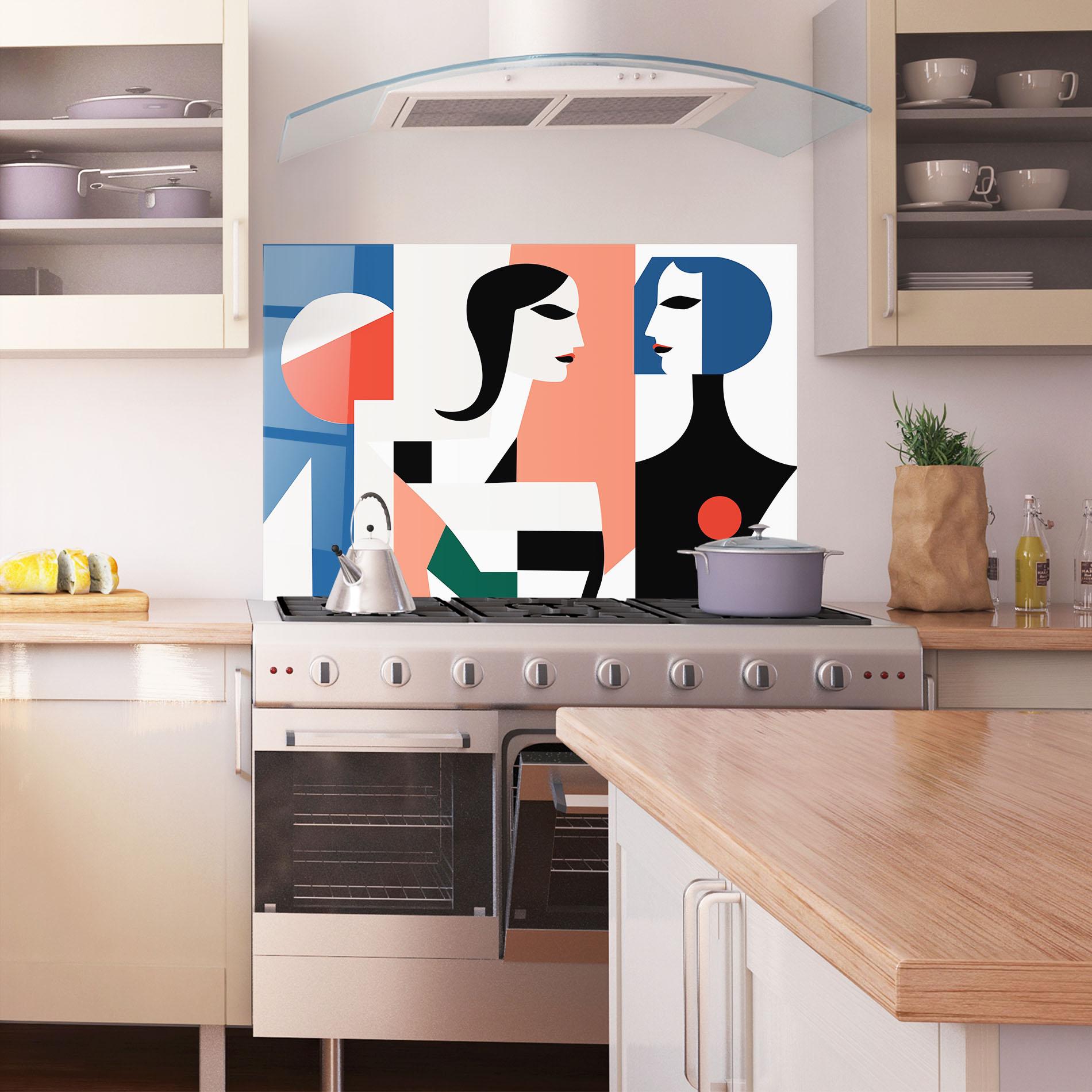 Küchenrückwand Glas Abstract Talk mockup 1