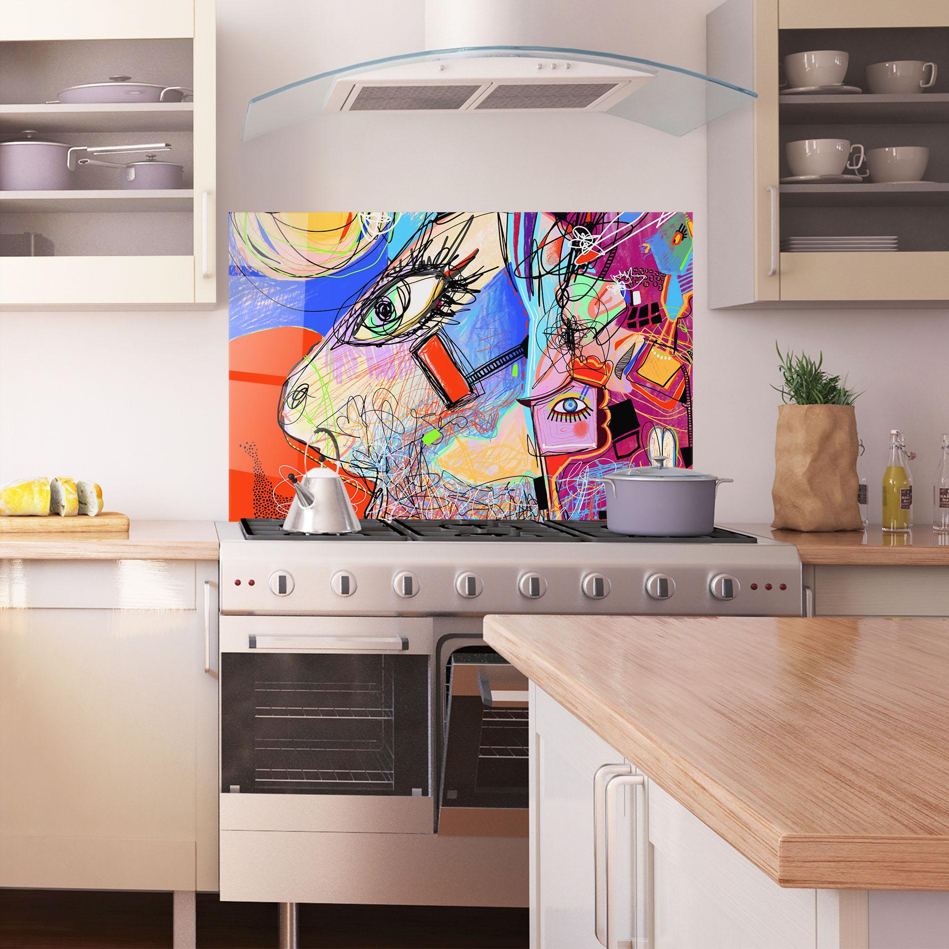 Küchenrückwand Glas Animal Eye Art mockup 1