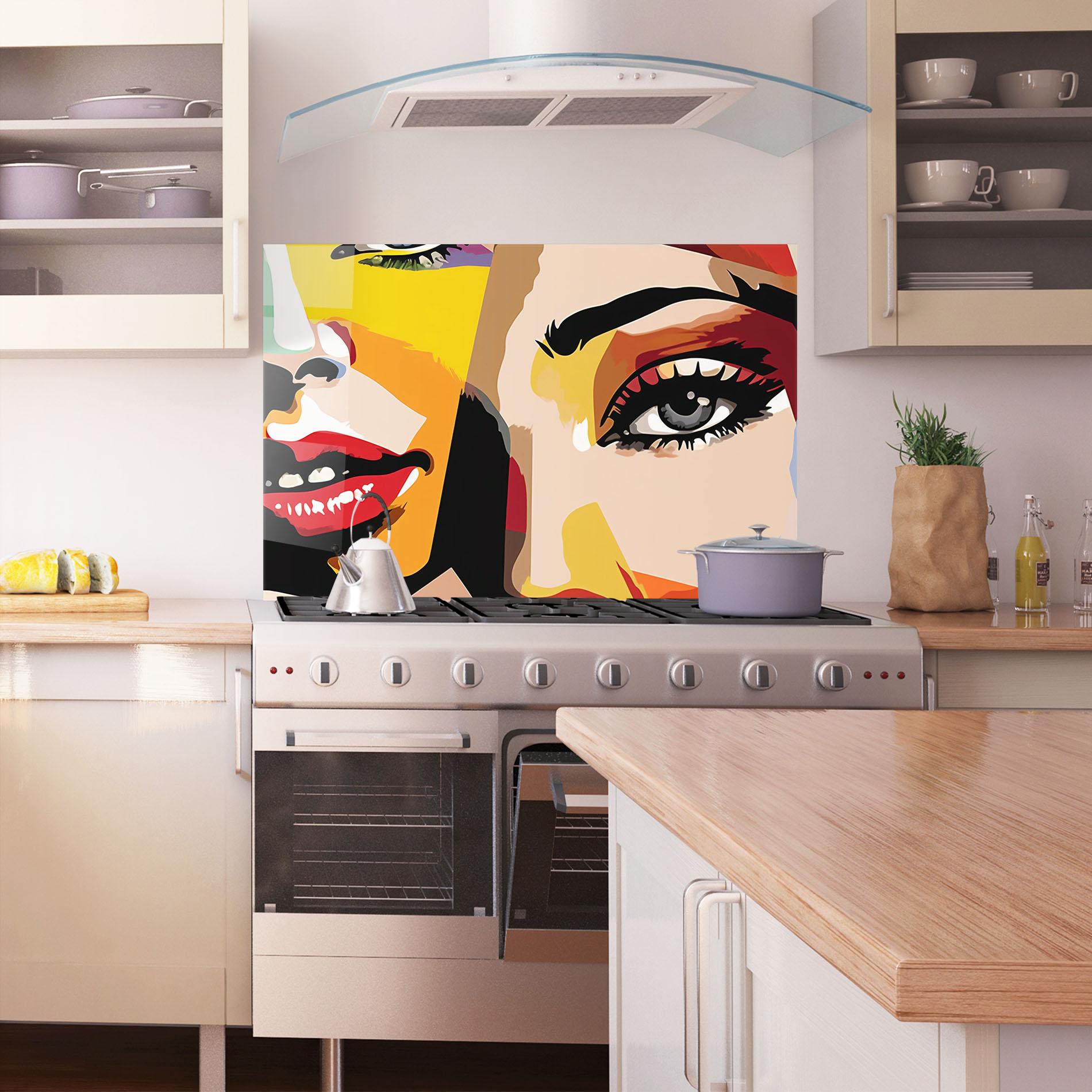 Küchenrückwand Glas Beauty Woman Art mockup 1