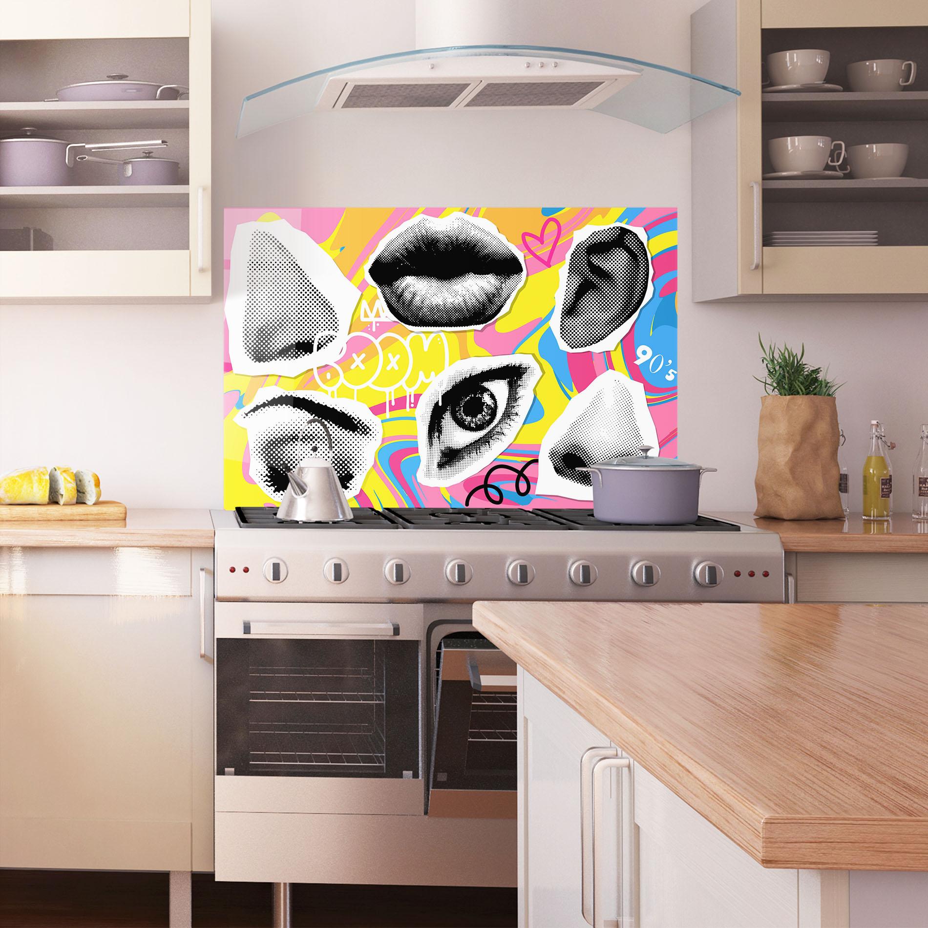 Küchenrückwand Glas Boom 90s mockup 1