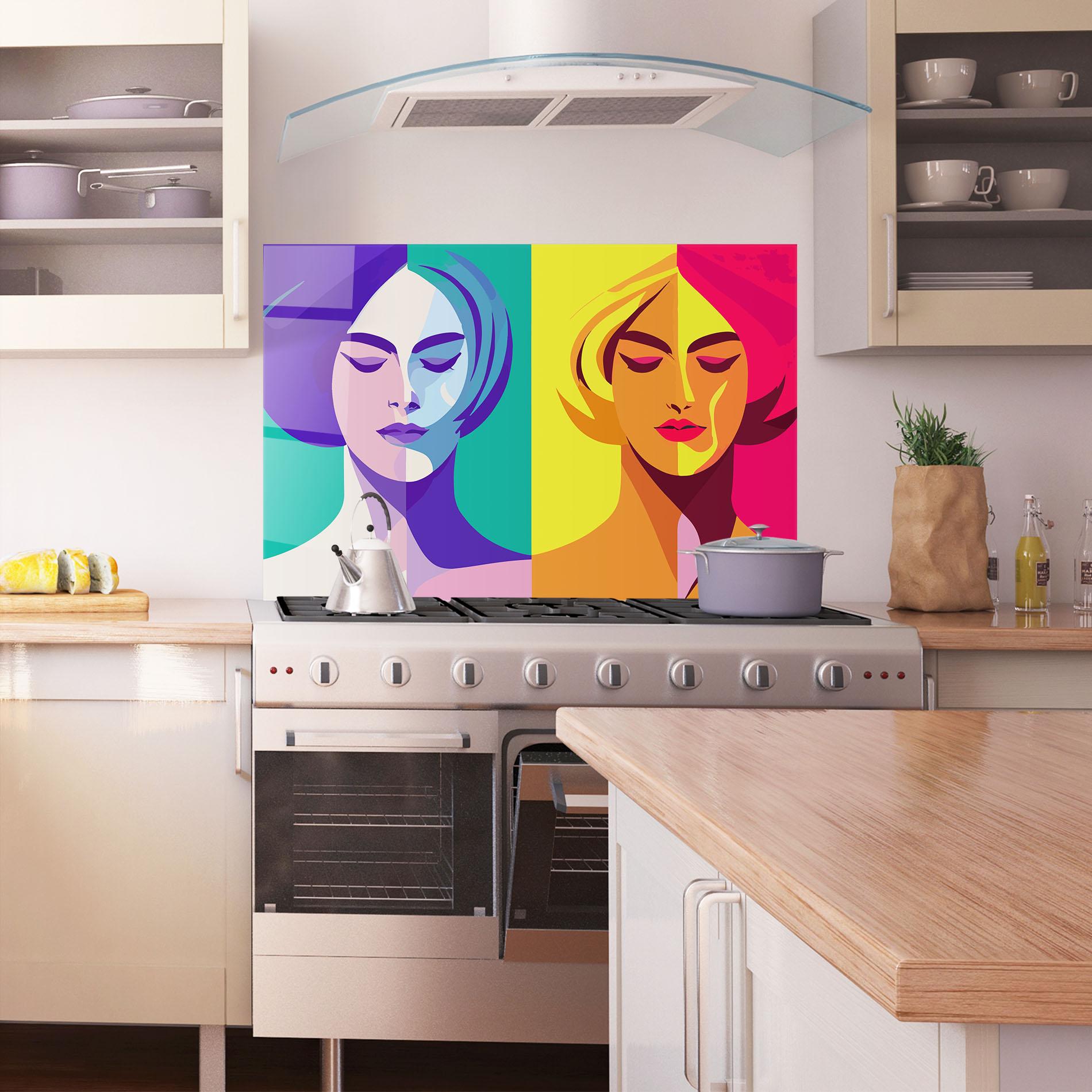 Küchenrückwand Glas Winter Summer Girl mockup 1