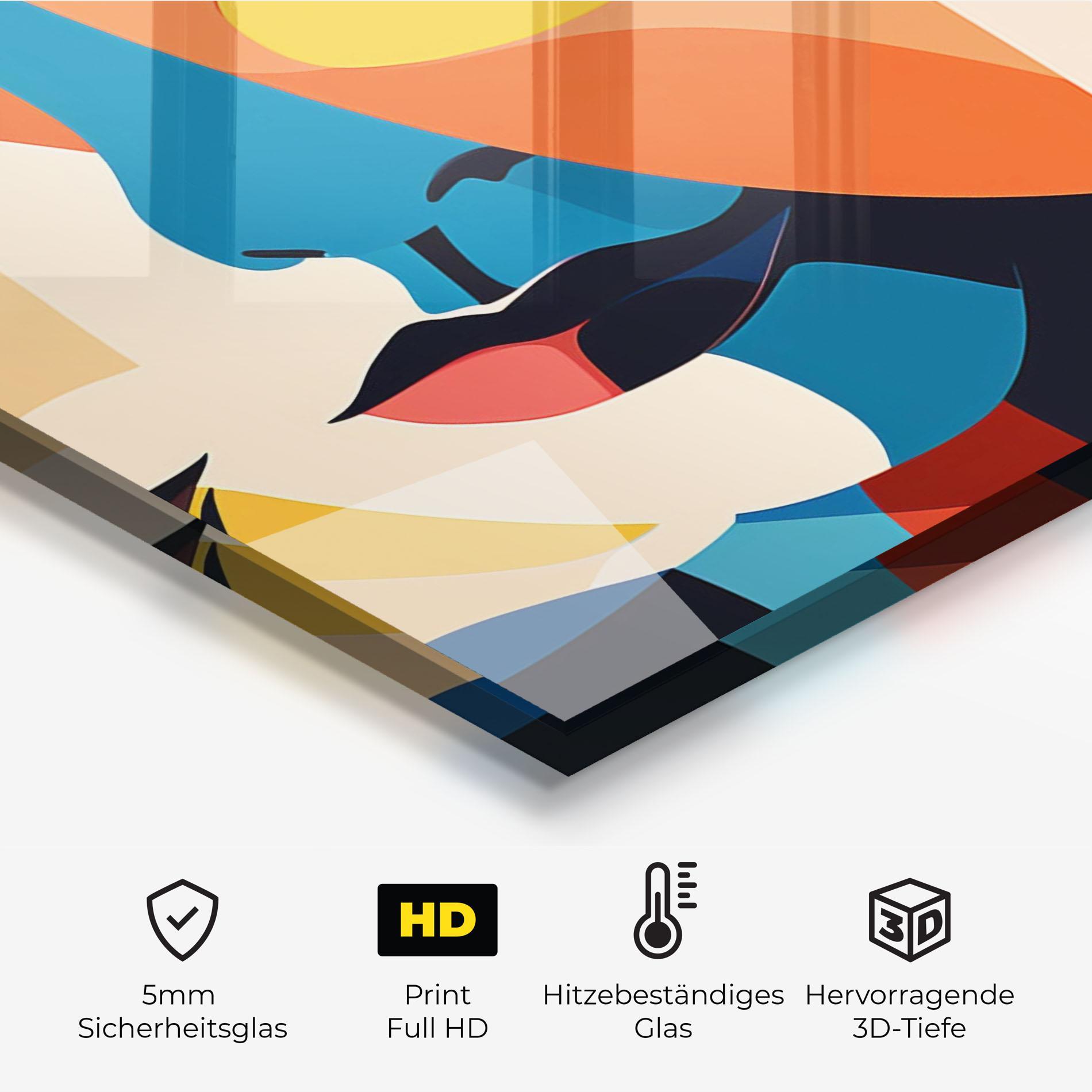 Küchenrückwand Glas Beauty Face Collage mockup 2