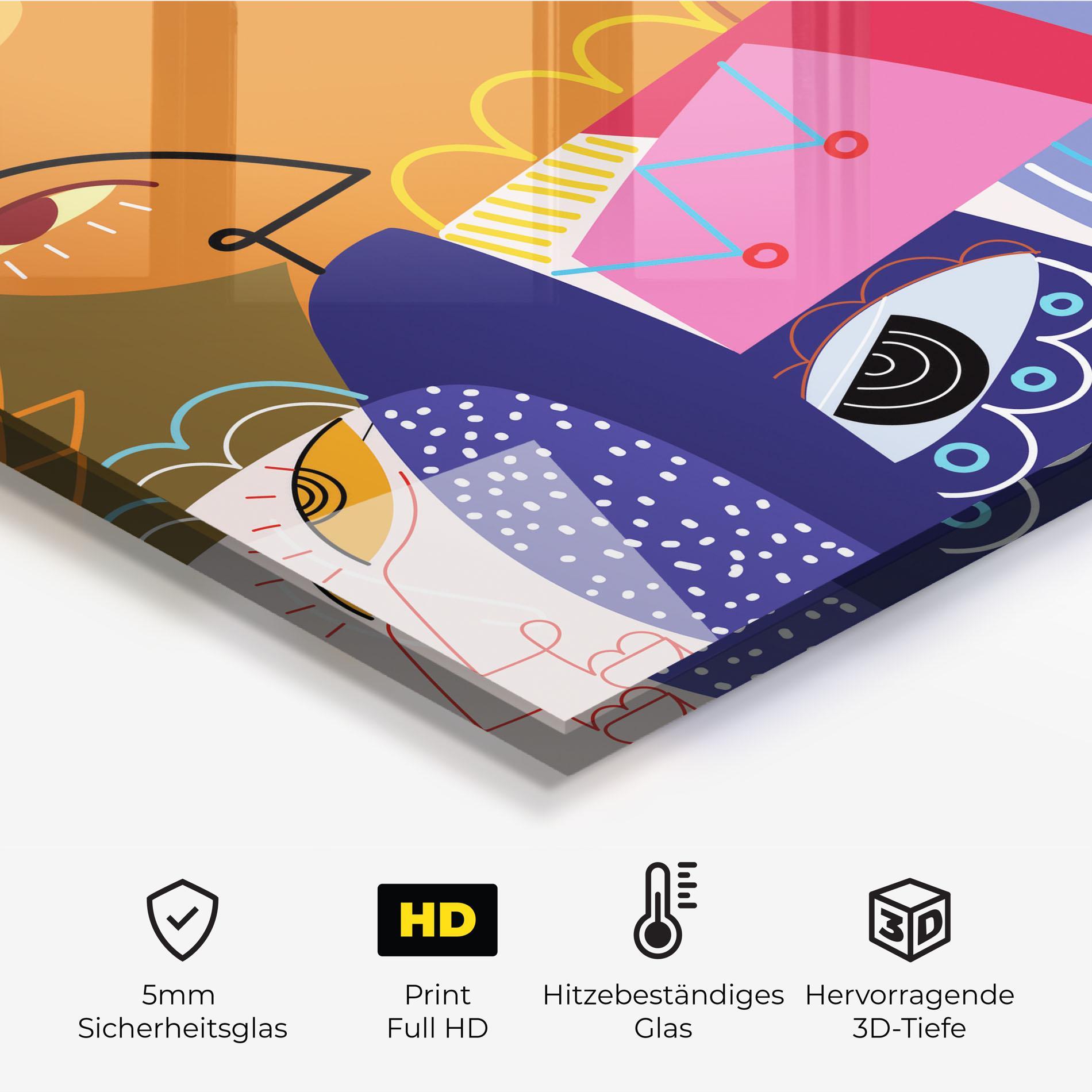 Küchenrückwand Glas Line Eye Family mockup 2