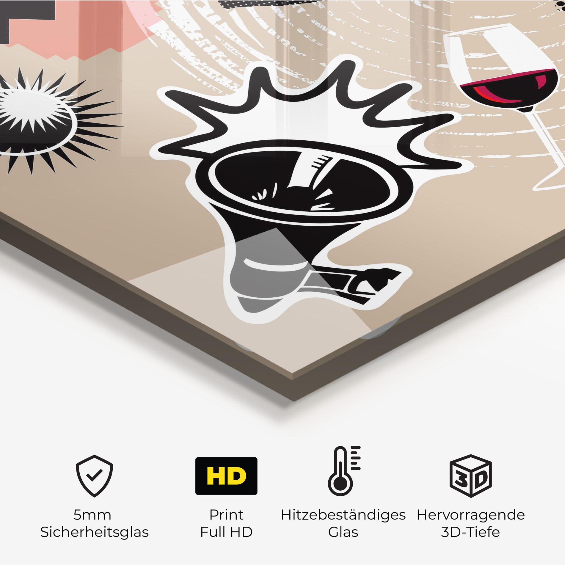 Küchenrückwand Glas Lips Mouth Collage mockup 2