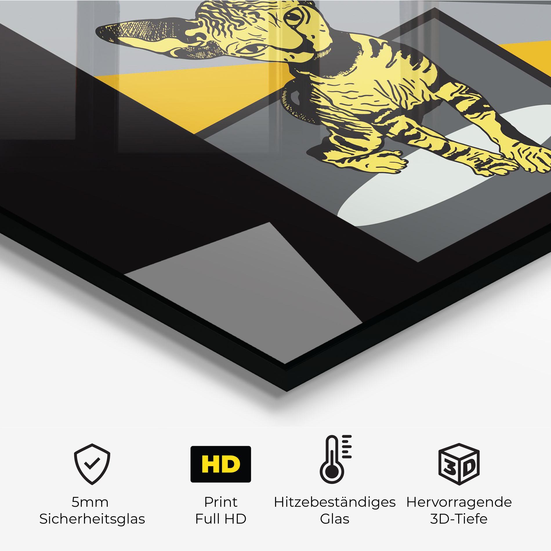 Küchenrückwand Glas Zebra And Cat mockup 2