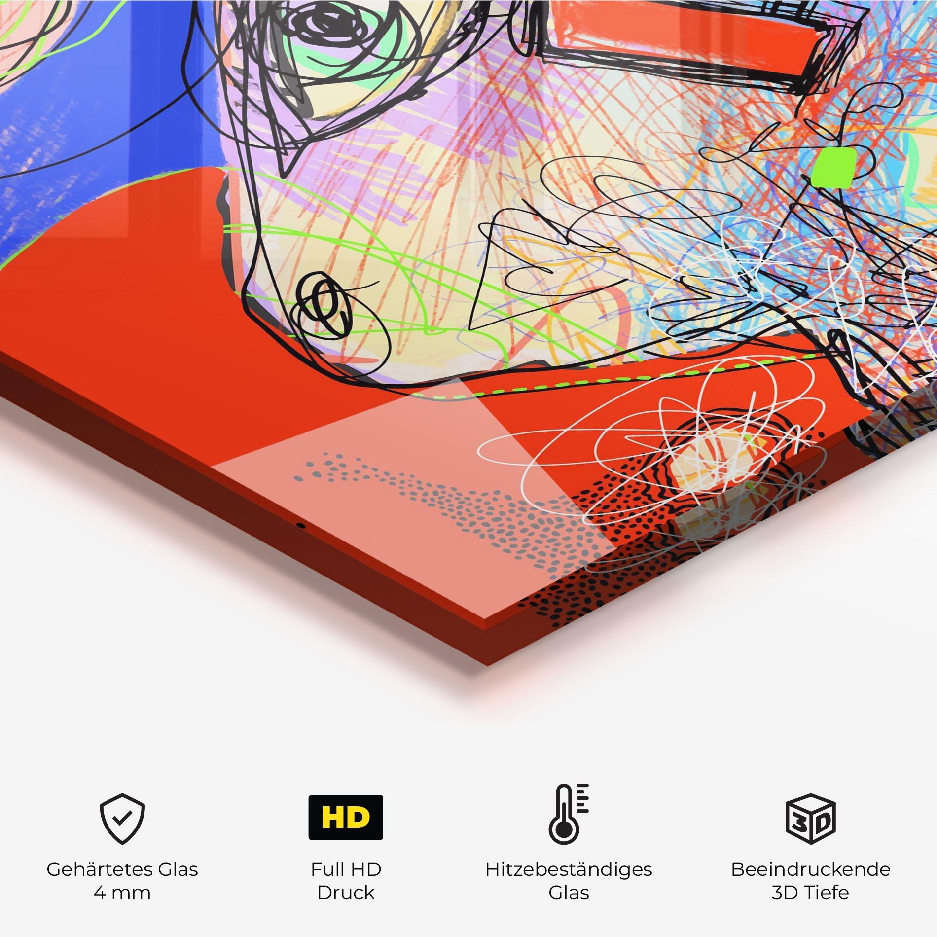 Küchenrückwand Glas Animal Eye Art mockup 2