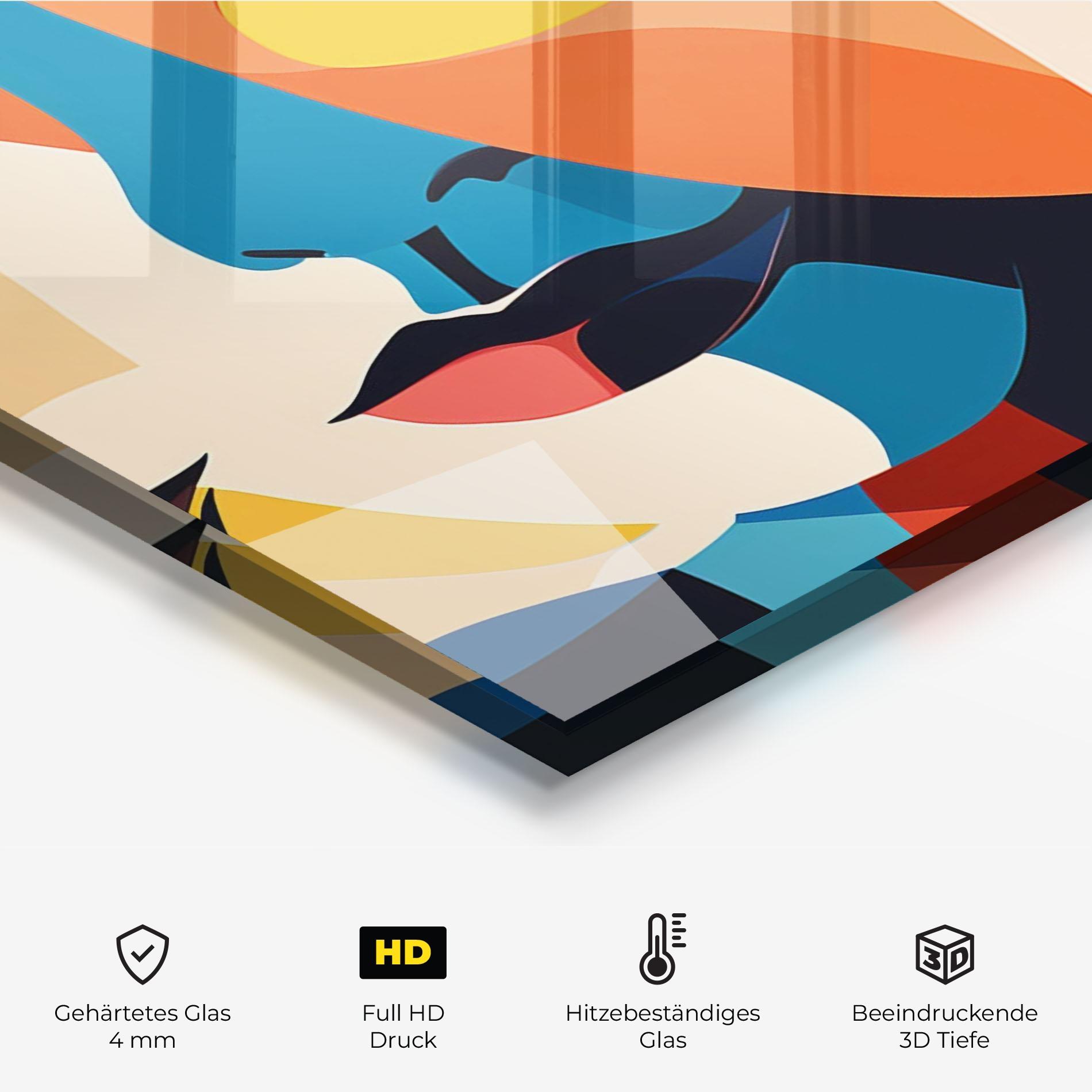 Küchenrückwand Glas Beauty Face Collage mockup 2