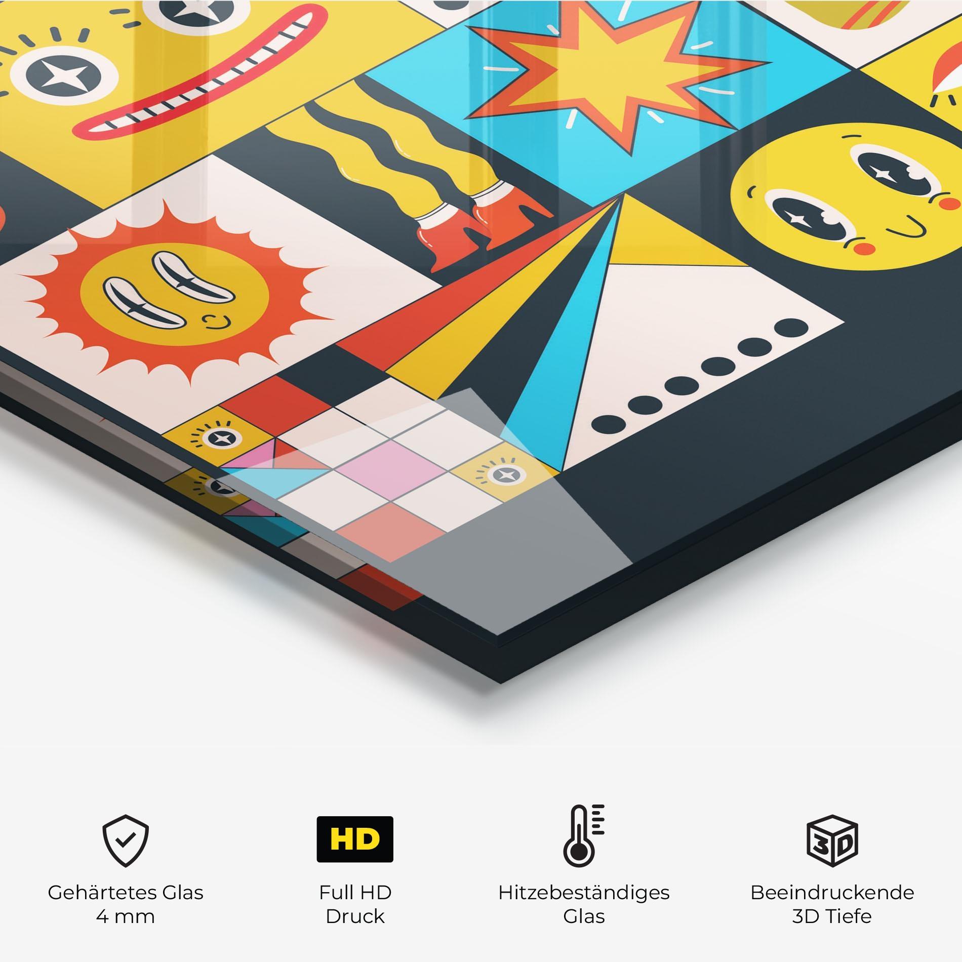 Küchenrückwand Glas Cool Eye Shape mockup 2