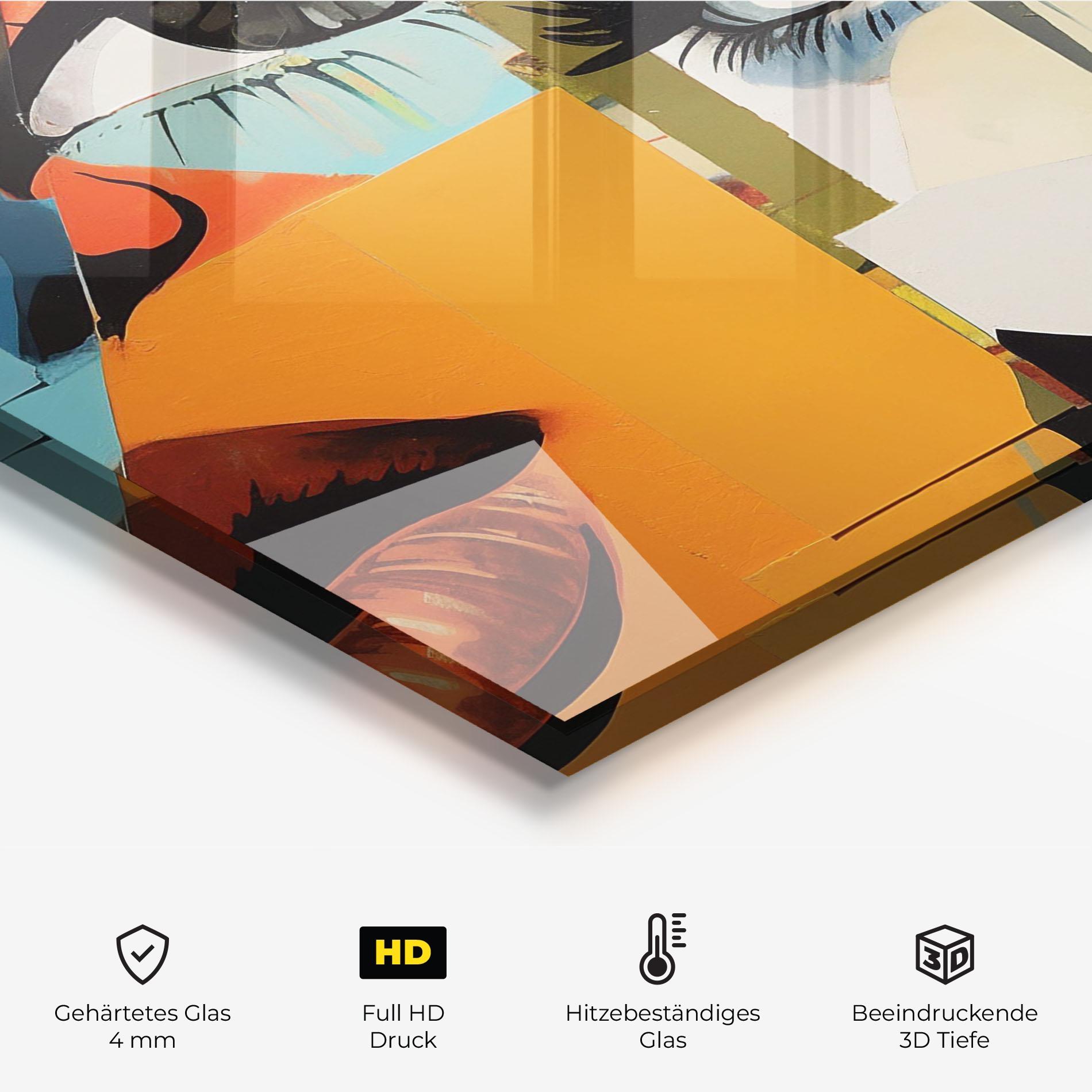 Küchenrückwand Glas Drawing Collage mockup 2