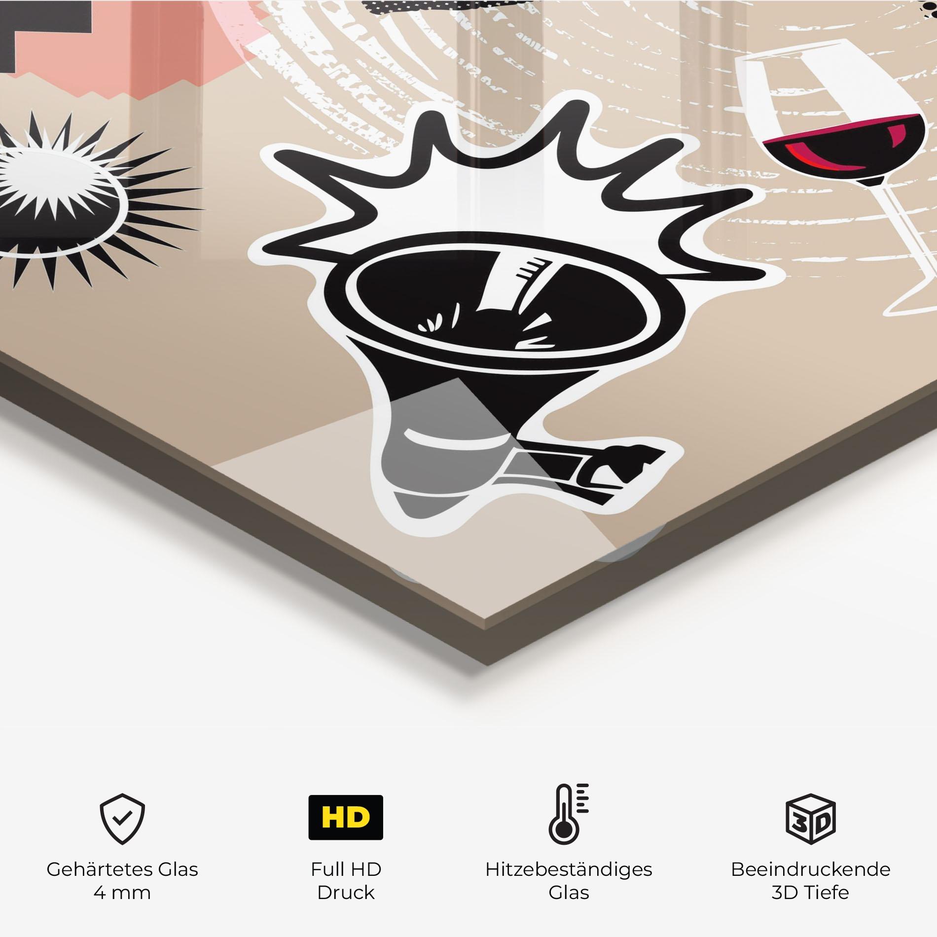 Küchenrückwand Glas Lips Mouth Collage mockup 2