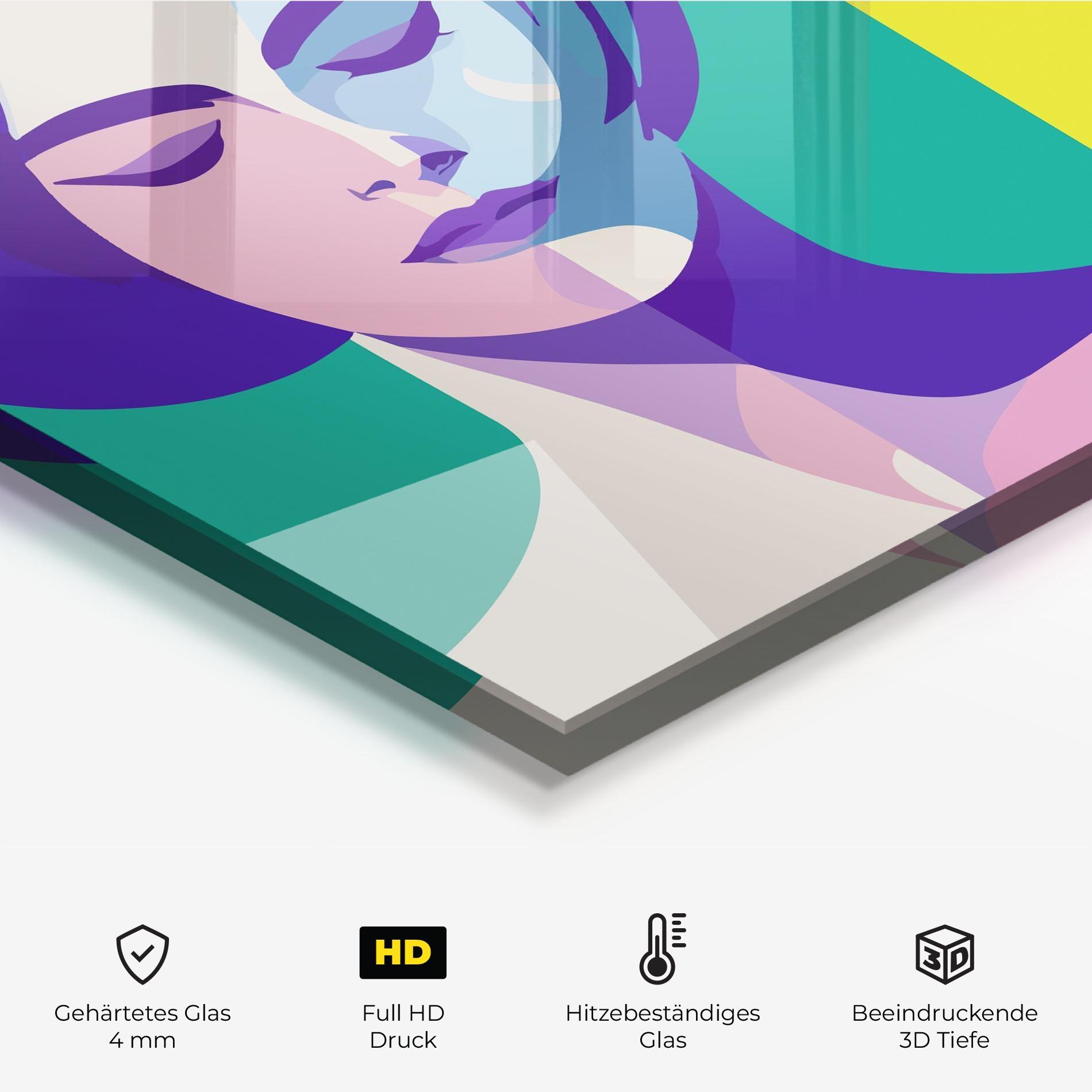 Küchenrückwand Glas Winter Summer Girl mockup 2