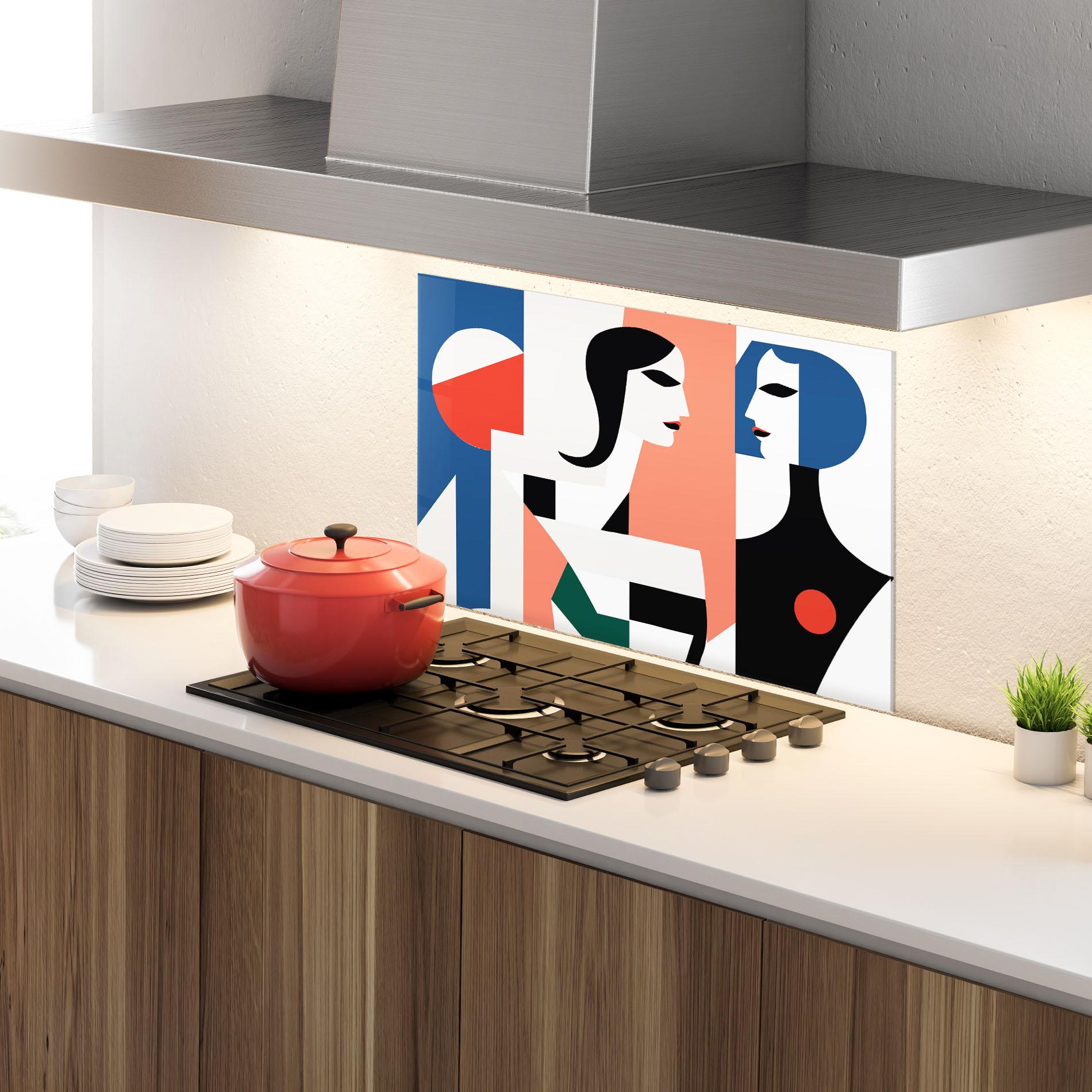 Küchenrückwand Glas Abstract Talk mockup 4