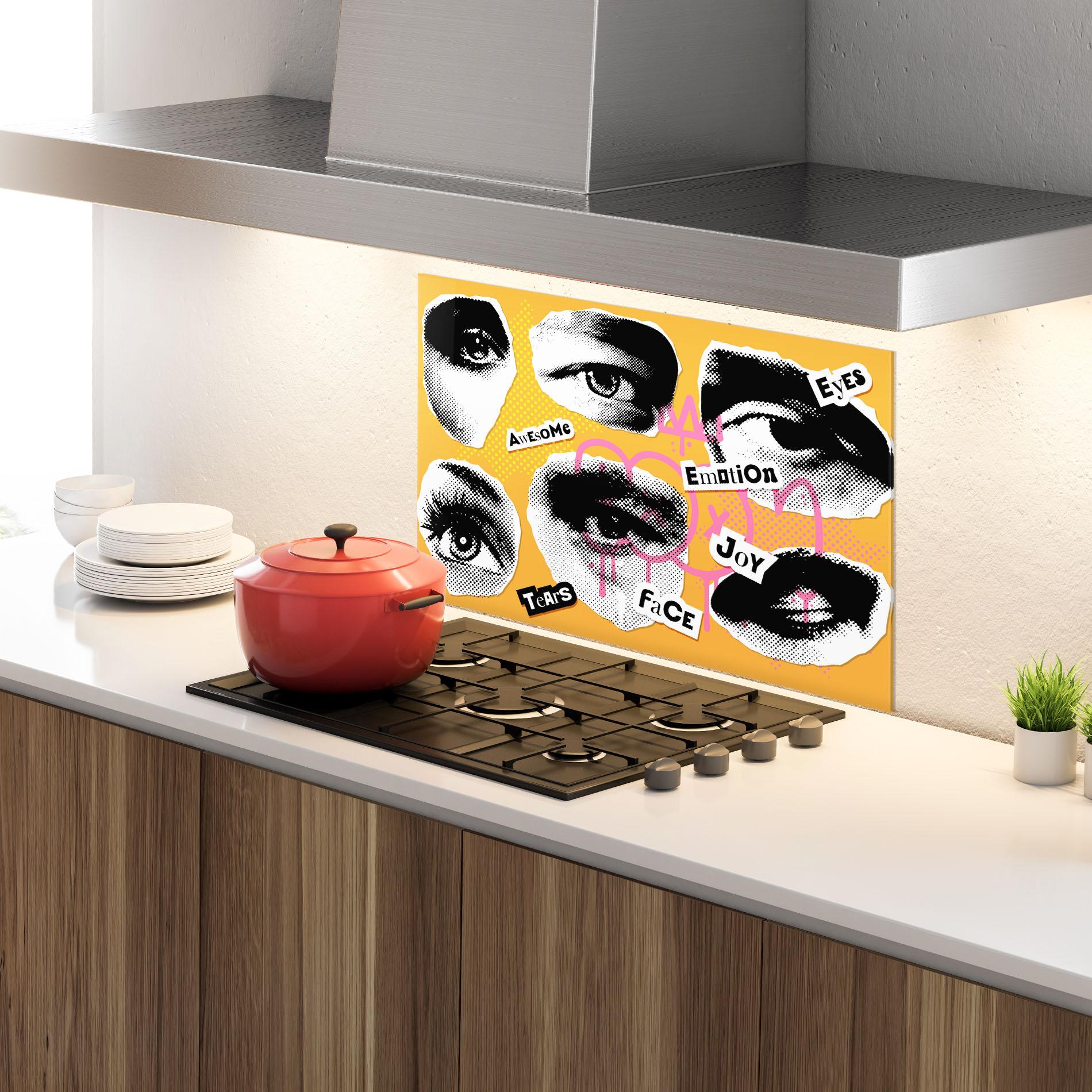 Küchenrückwand Glas Awesome Emotions mockup 4