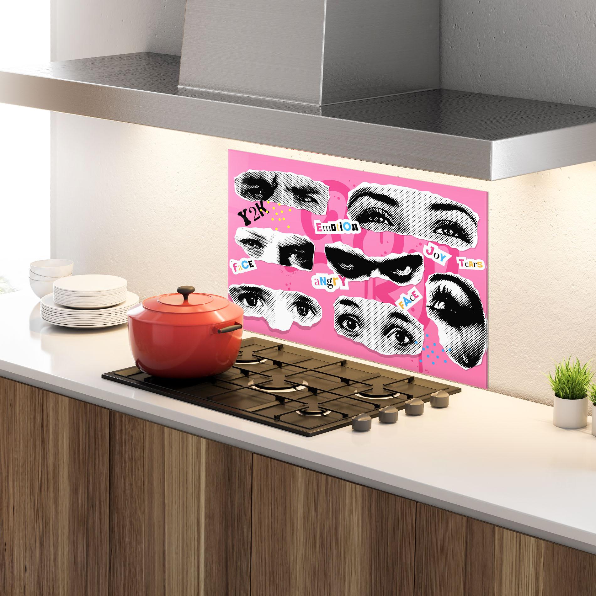 Küchenrückwand Glas Eye Type mockup 4