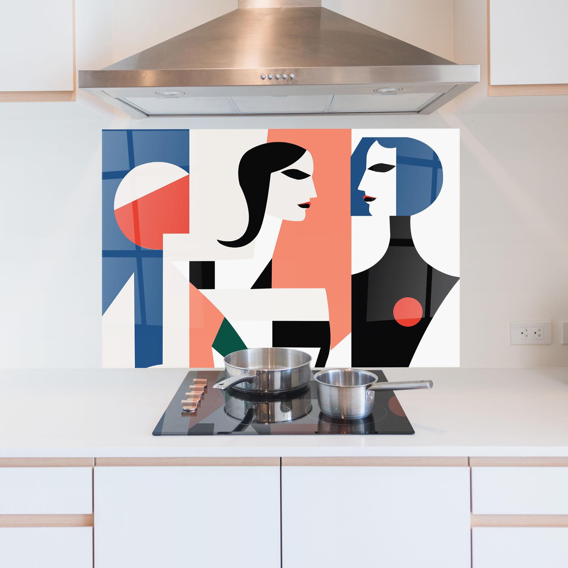 Küchenrückwand Glas Abstract Talk mockup 5
