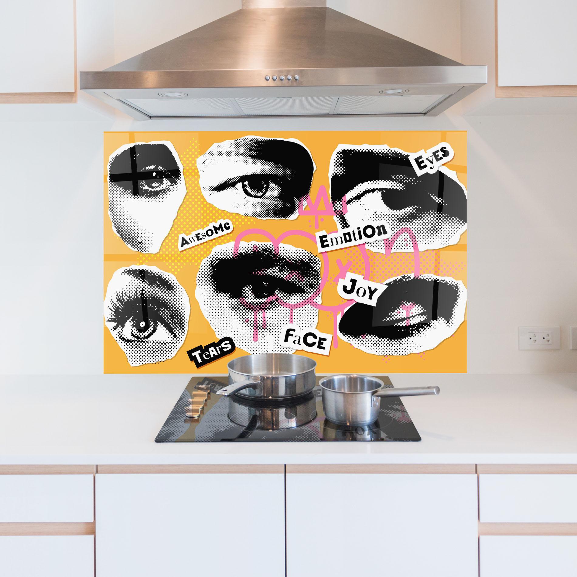 Küchenrückwand Glas Awesome Emotions mockup 5