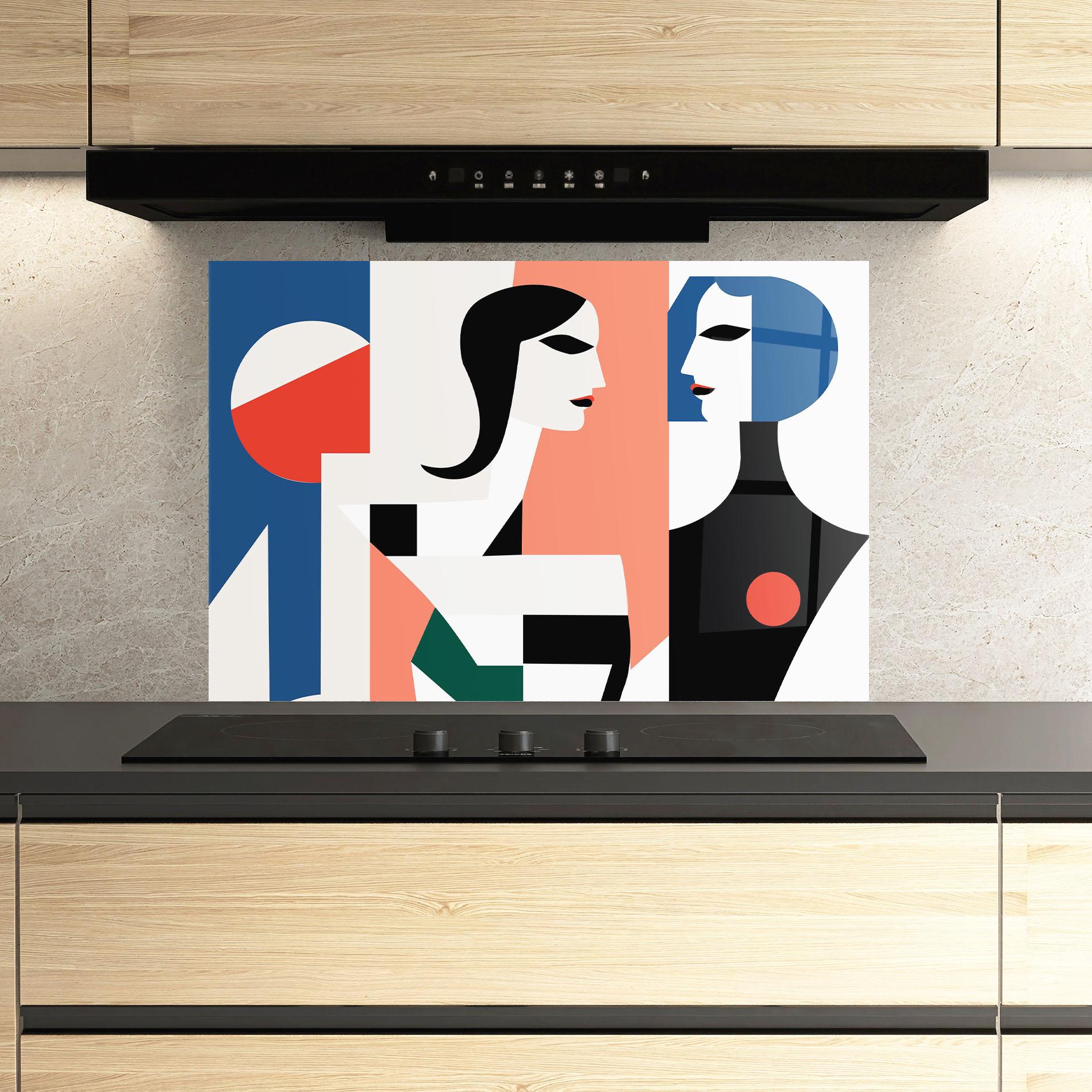 Küchenrückwand Glas Abstract Talk mockup 3