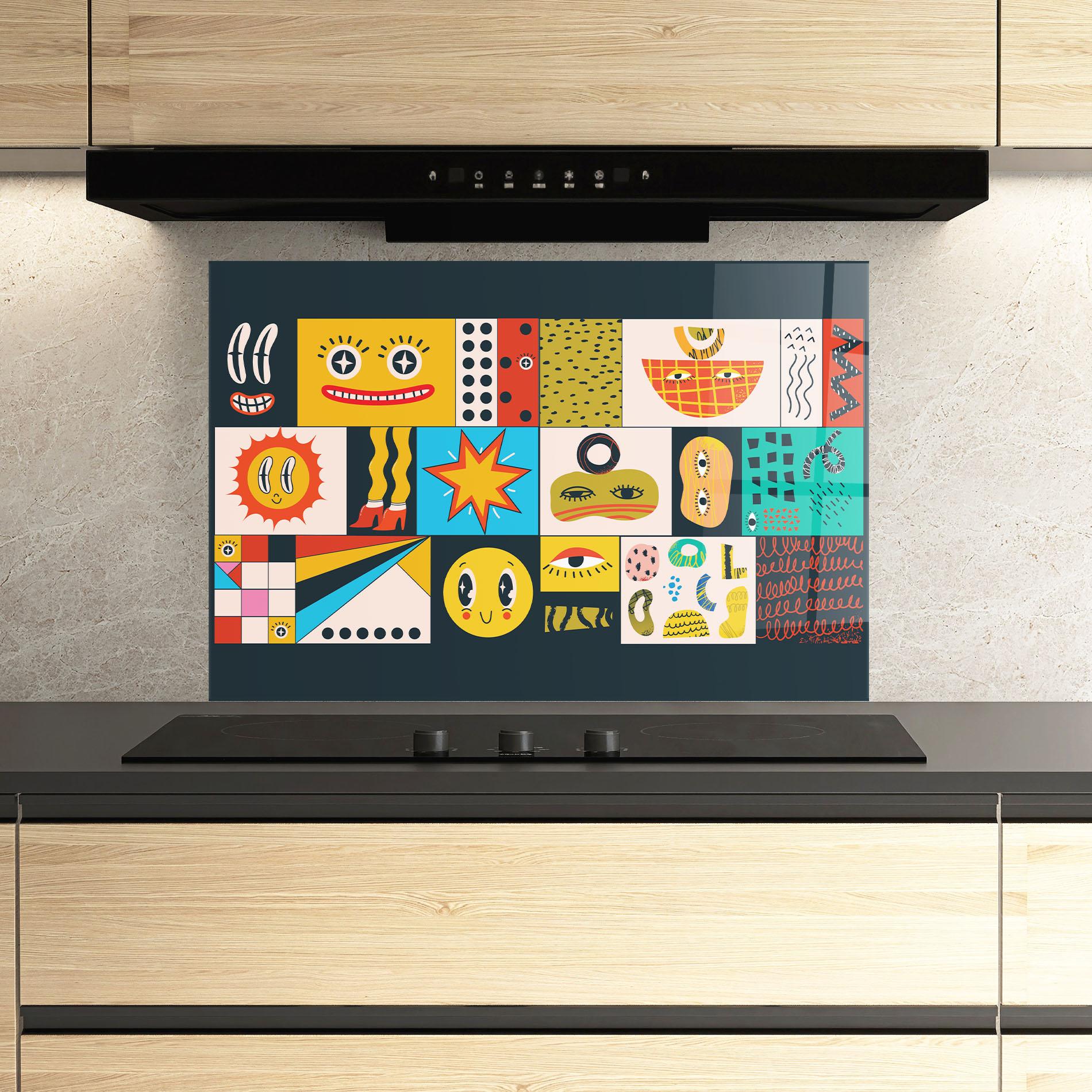 Küchenrückwand Glas Cool Eye Shape mockup 3