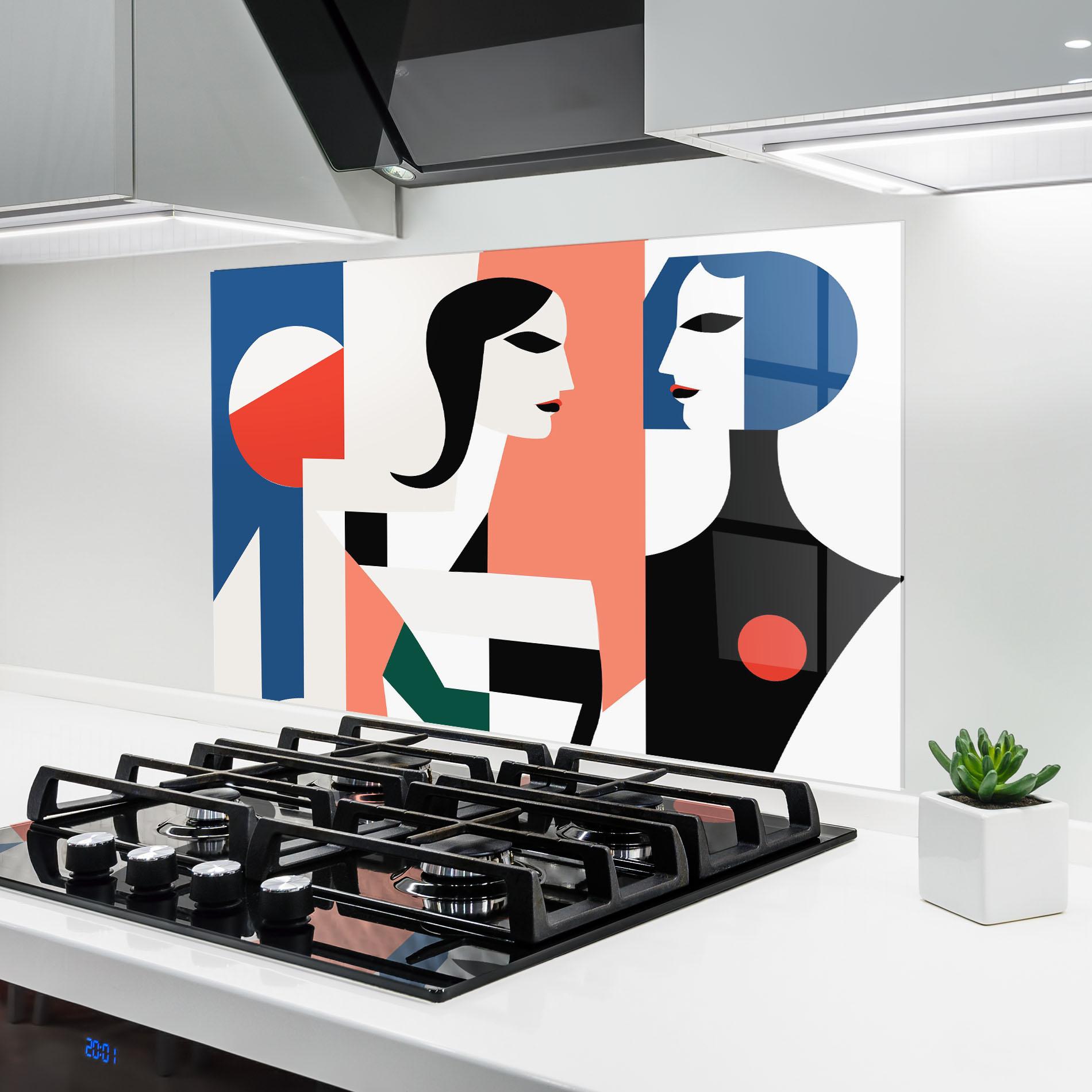 Küchenrückwand Glas Abstract Talk mockup 6