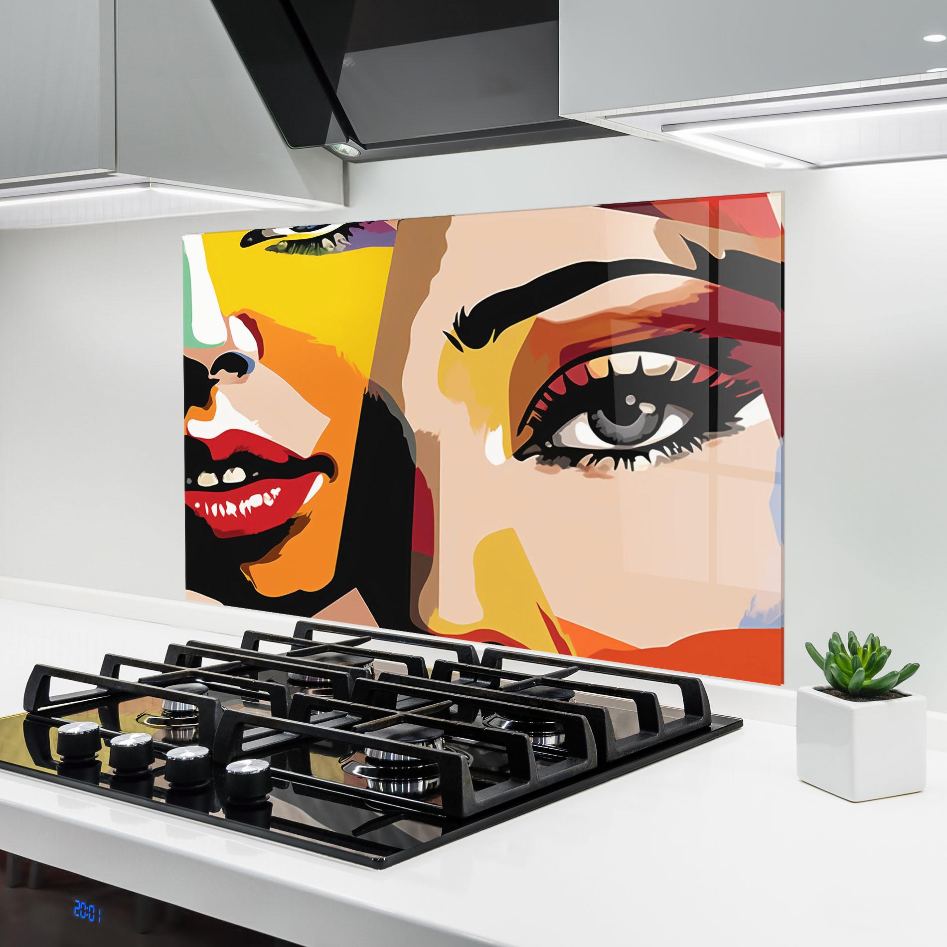 Küchenrückwand Glas Beauty Woman Art mockup 6