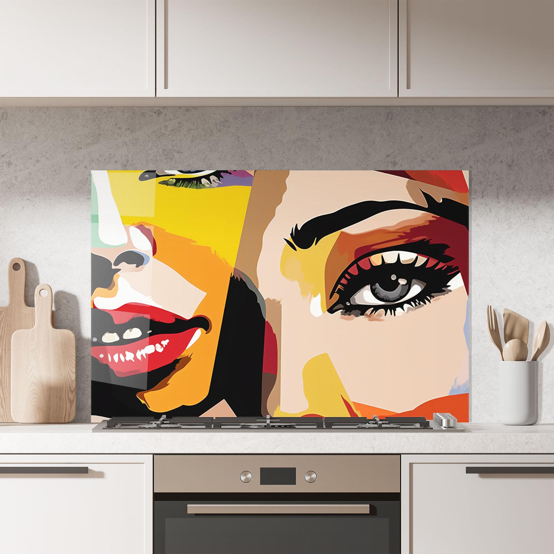 Küchenrückwand Glas Beauty Woman Art mockup 7