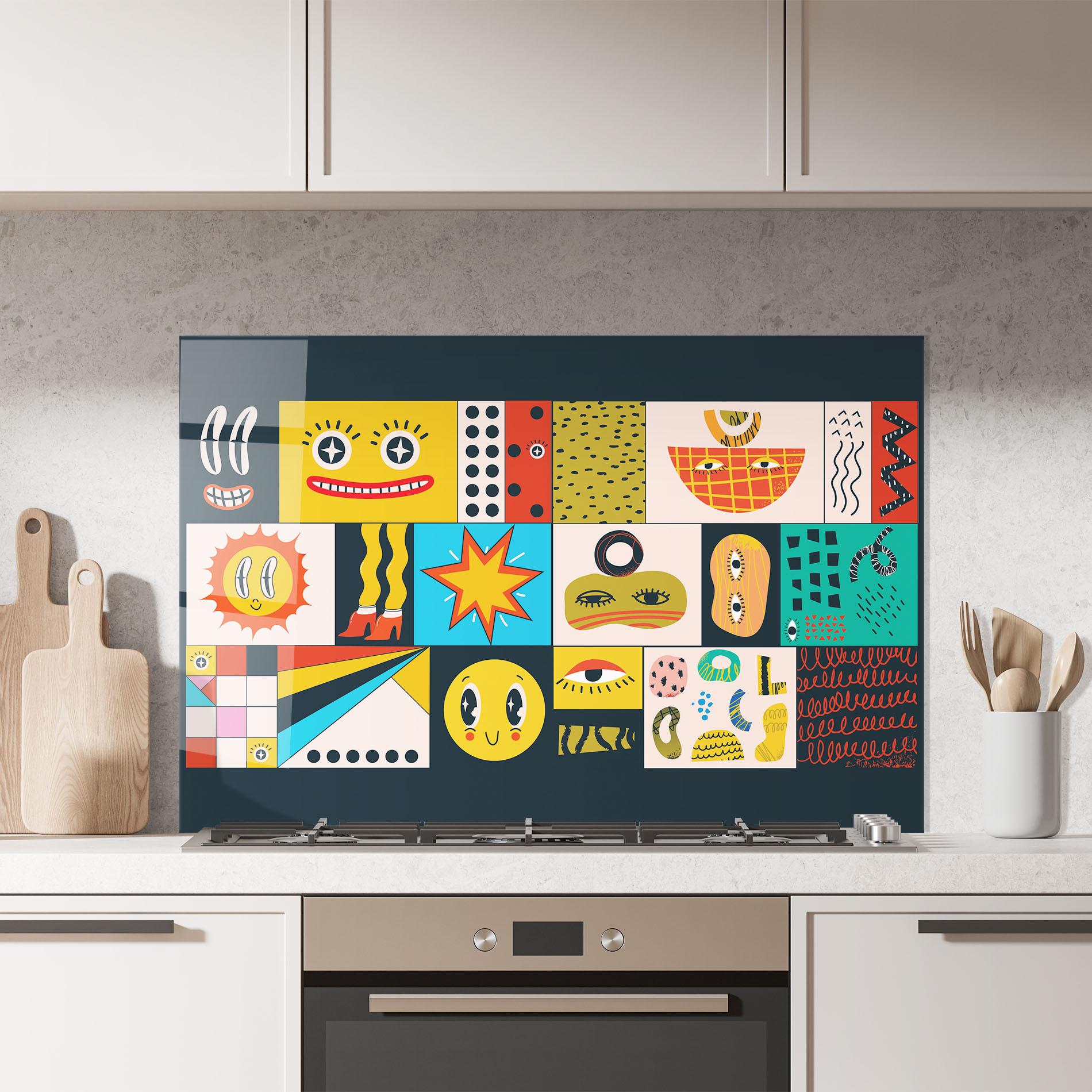 Küchenrückwand Glas Cool Eye Shape mockup 7