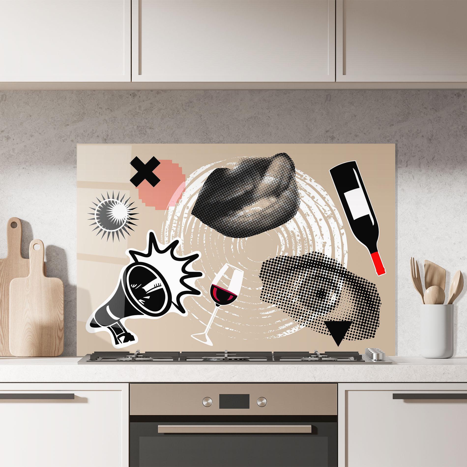 Küchenrückwand Glas Lips Mouth Collage mockup 7