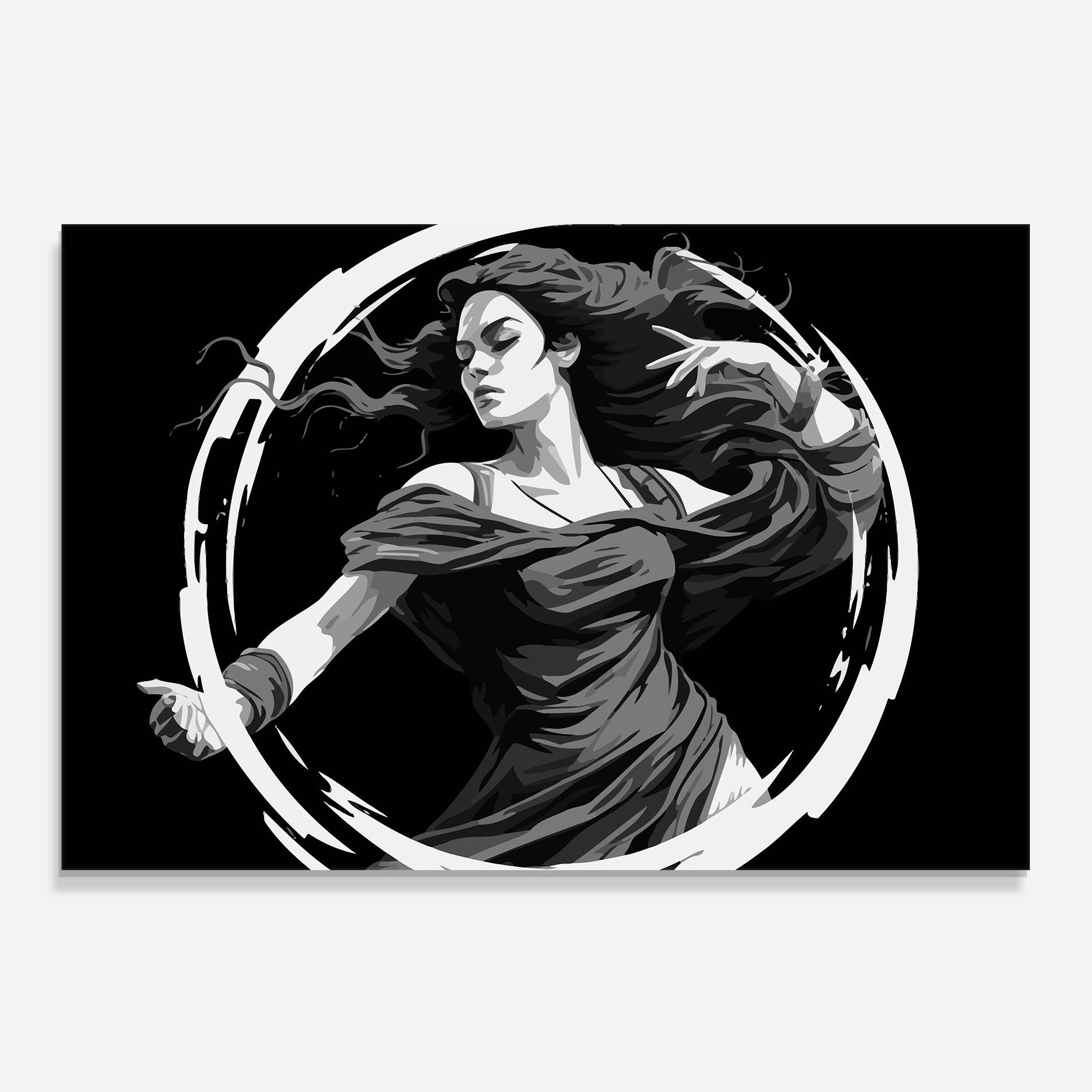 Küchenrückwand Glas Circle Grey Lady mockup 0