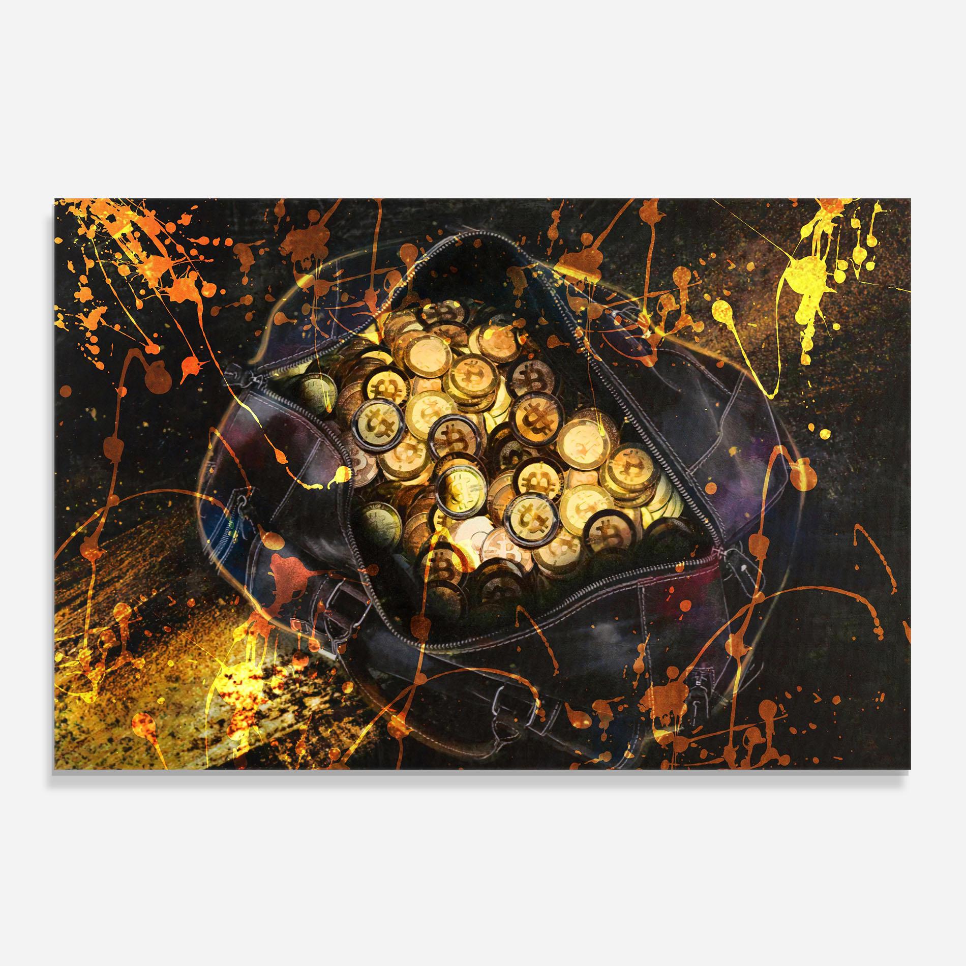 Küchenrückwand Glas Crypto Rich mockup 0