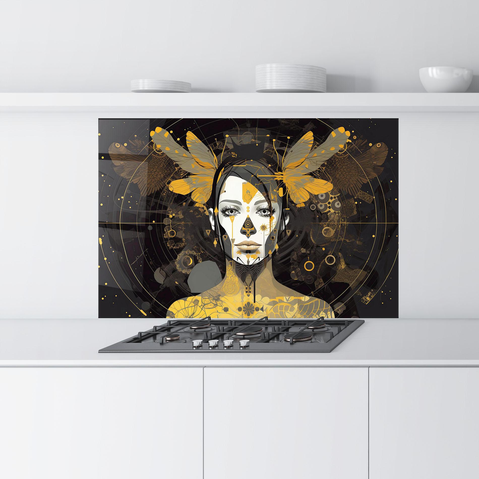 Küchenrückwand Glas Colorful Graphical Artwork mockup 9