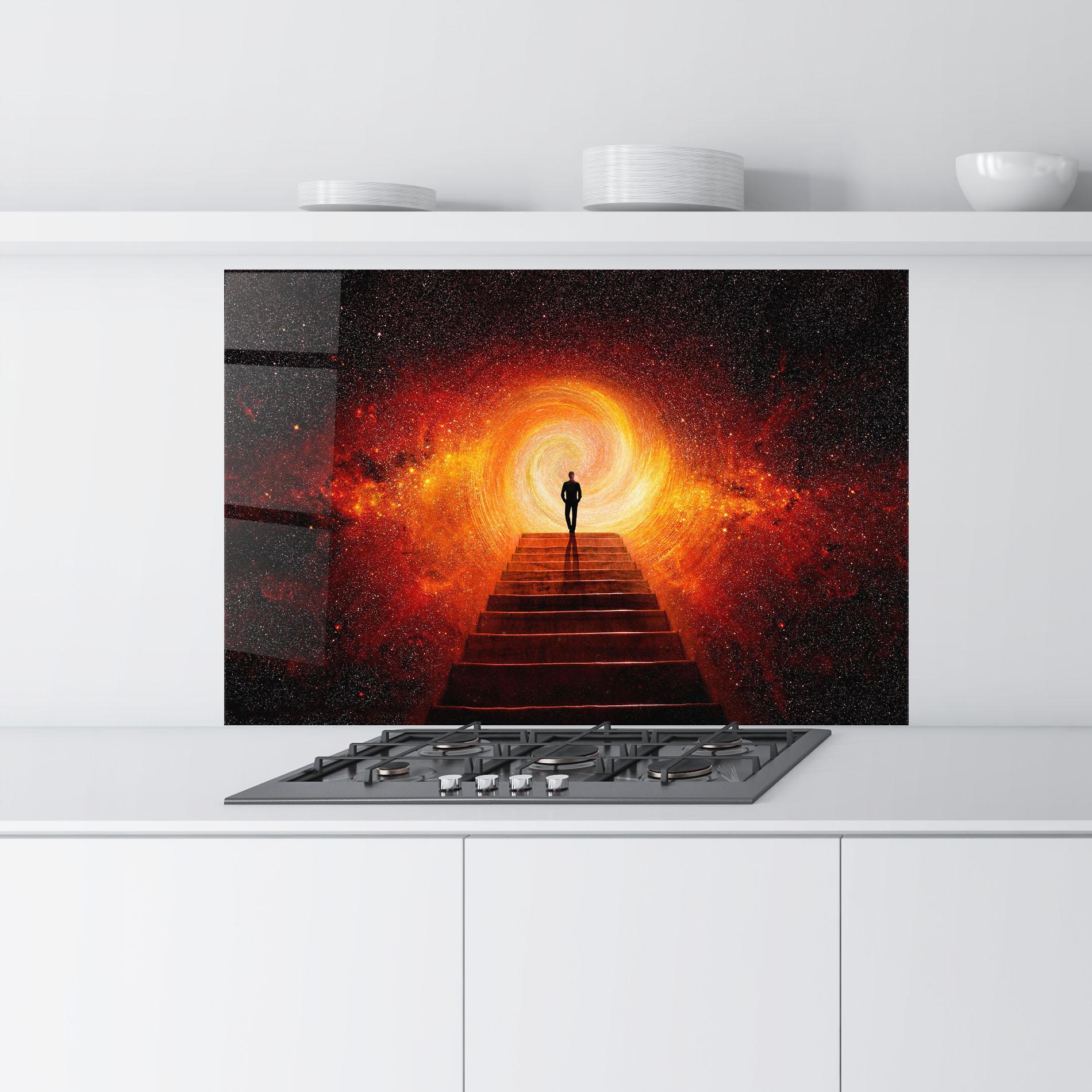 Küchenrückwand Glas Gateway To Your Soul mockup 9